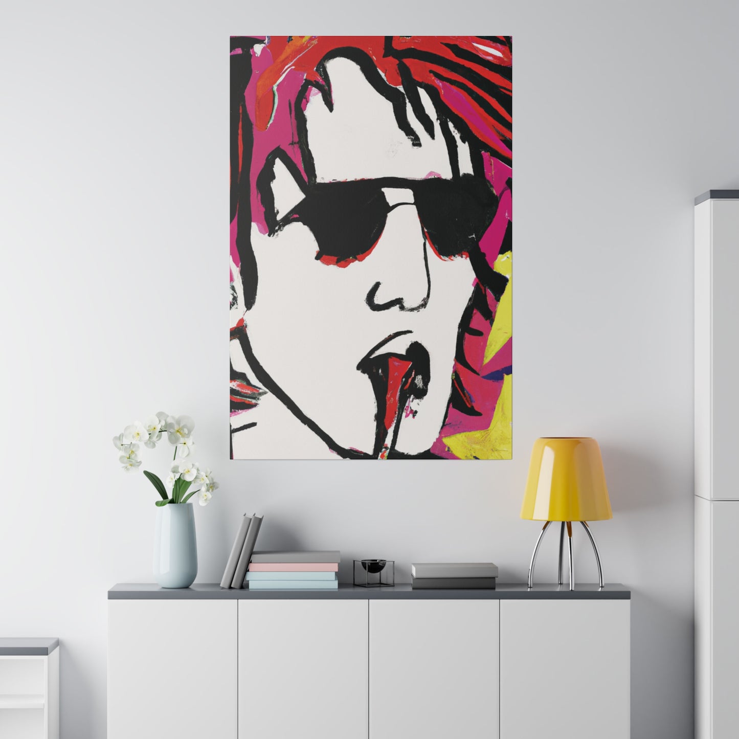 5233X - Rockstar Painting Print | Face | Abstract | Poster | Home Decor | Wall Art | Music Art | Canvas