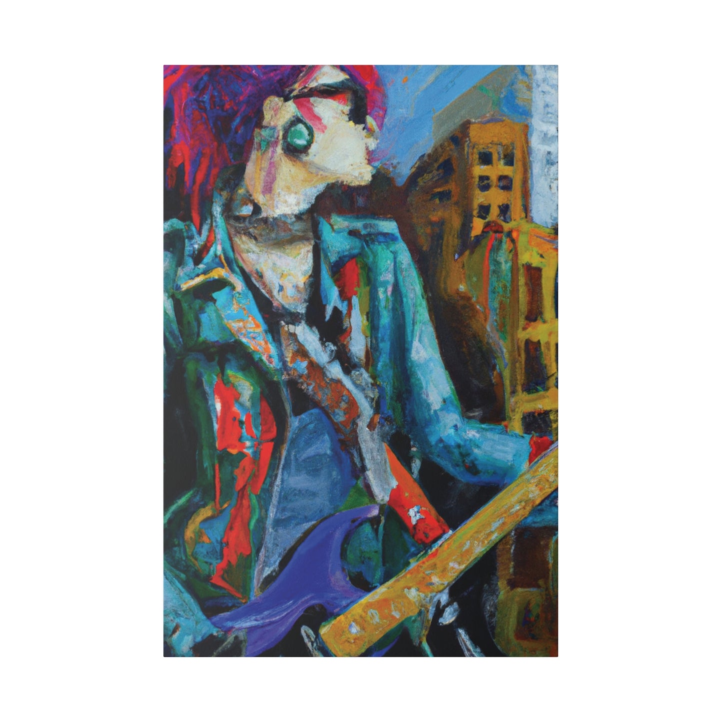 8911G - Rockstar Oil Painting Style Print | Poster | Home Decor | Wall Art | Music Art | Canvas