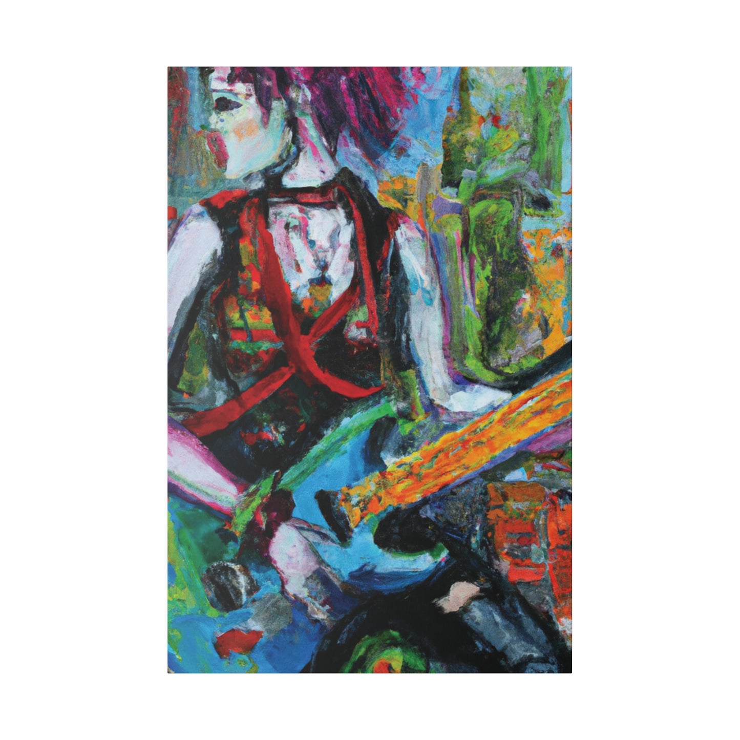 4902L - Rockstar Oil Painting Style Print | Poster | Home Decor | Wall Art | Music Art | Canvas