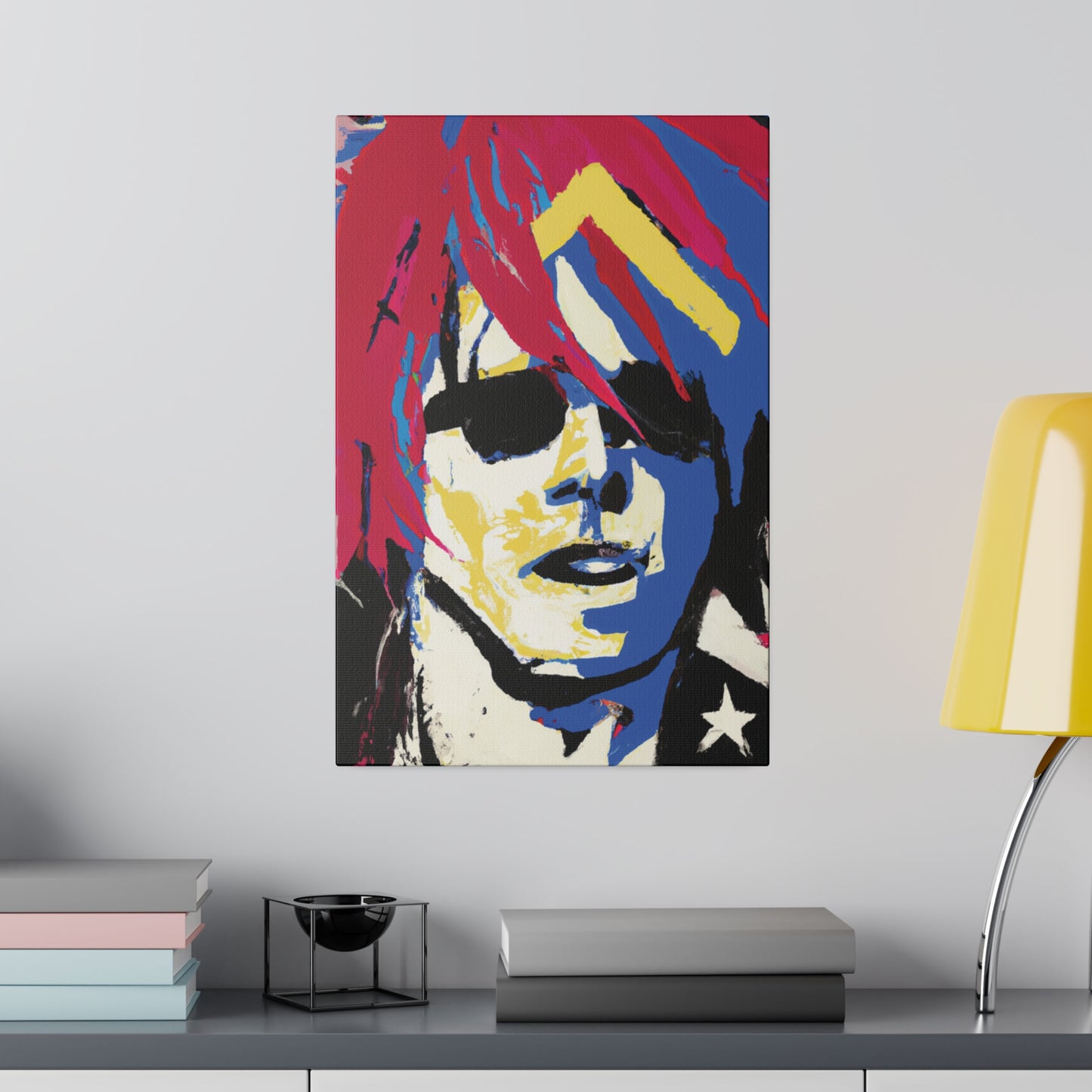 9537K - Rockstar Painting Print | Face | Abstract | Poster | Home Decor | Wall Art | Music Art | Canvas