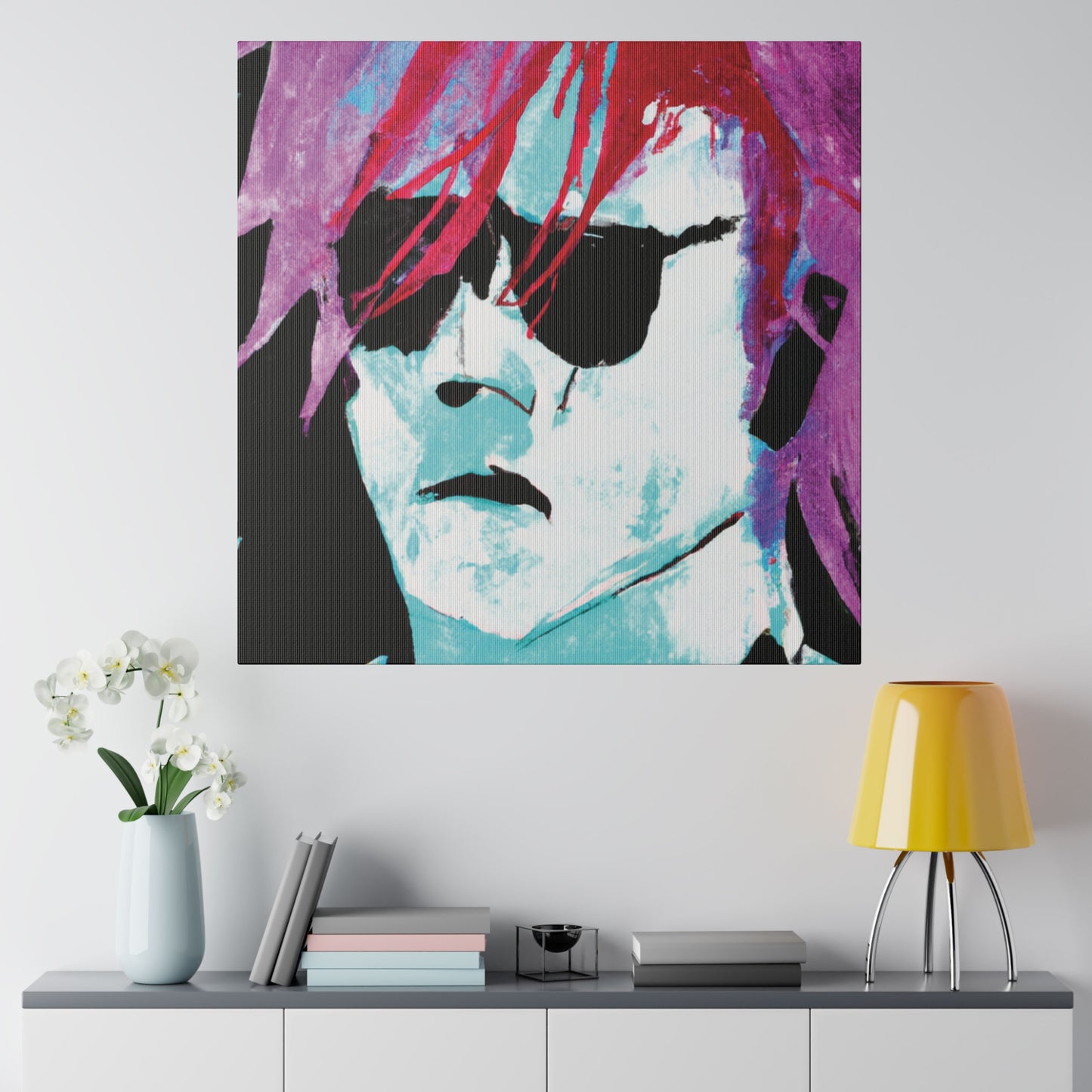 414V - Rockstar Painting Print | Face | Abstract | Poster | Home Decor | Wall Art | Music Art | Canvas