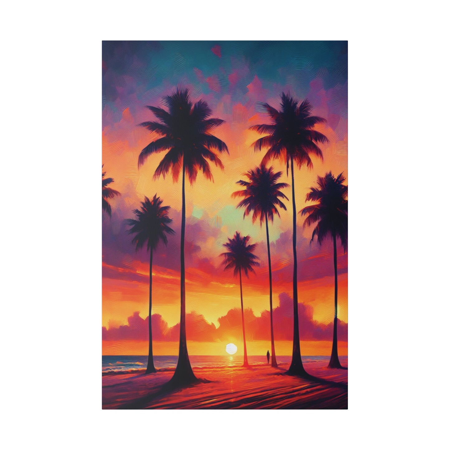 3674J - miami beach art, sunset background, ocean art work, beach art work, sunset designs, miami beach painting, miami beach print