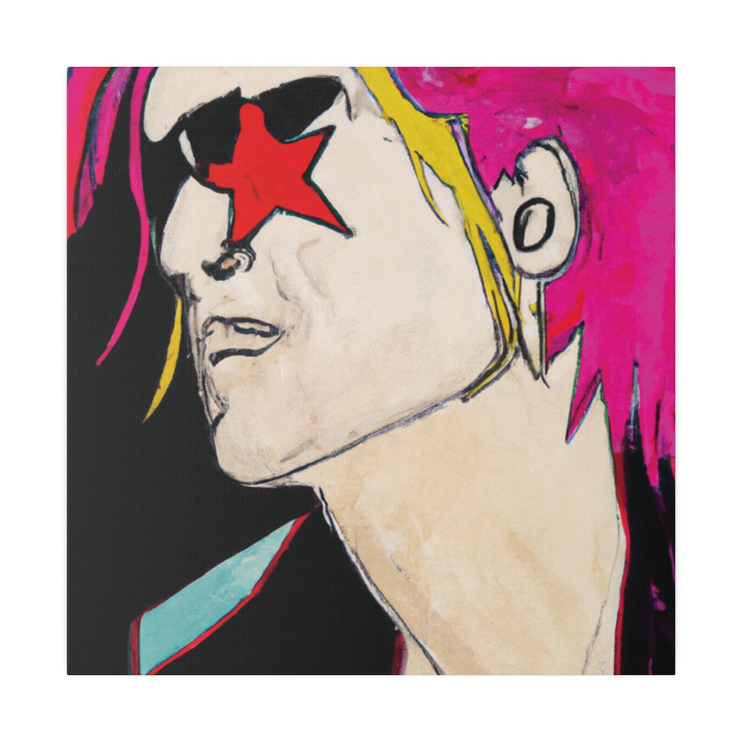 1845V - Rockstar Painting Print | Face | Abstract | Poster | Home Decor | Wall Art | Music Art | Canvas