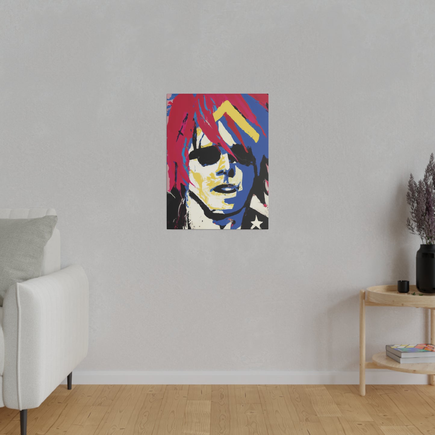 9537K - Rockstar Painting Print | Face | Abstract | Poster | Home Decor | Wall Art | Music Art | Canvas