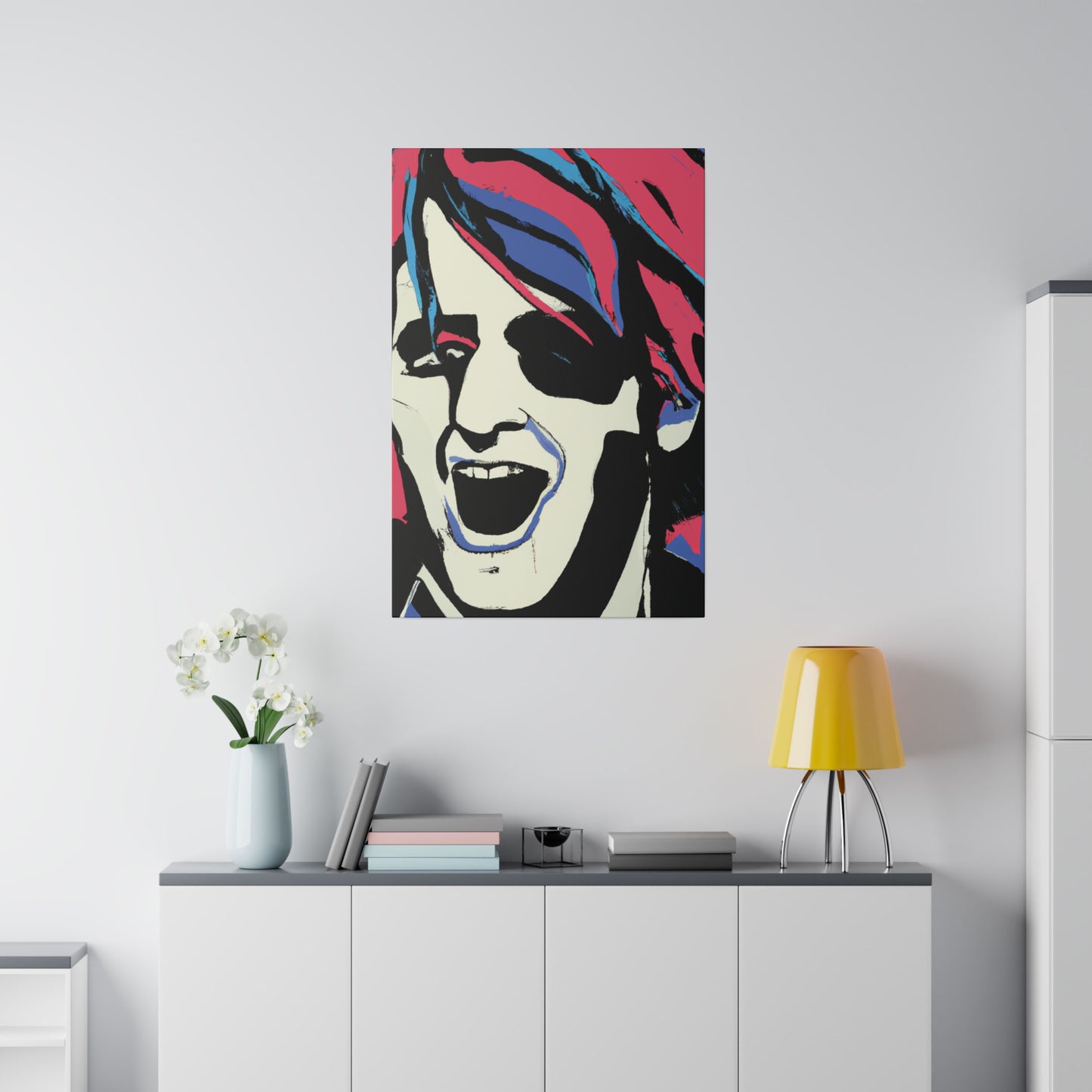 4318K - Rockstar Painting Print | Face | Abstract | Poster | Home Decor | Wall Art | Music Art | Canvas