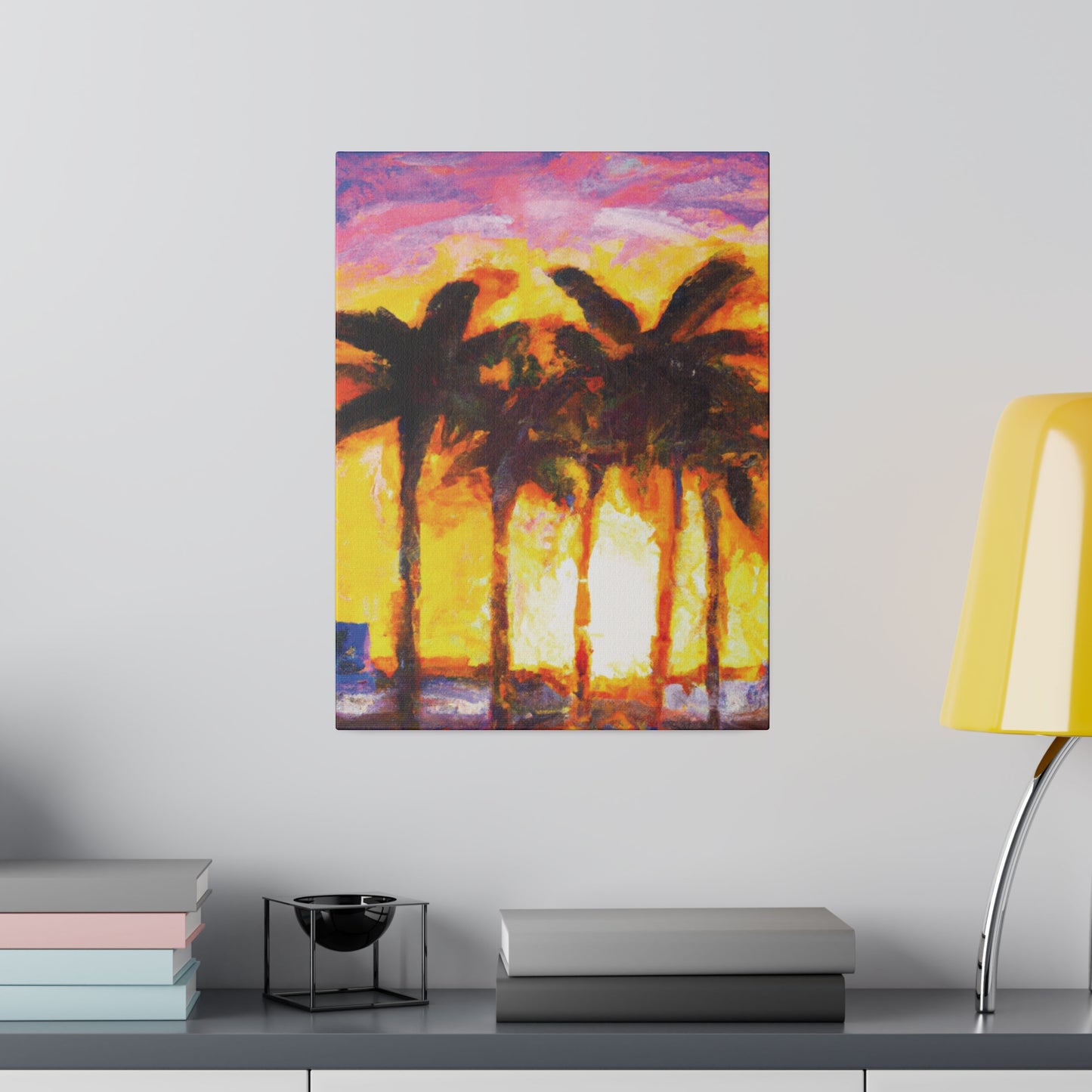 1535V - Miami Beach Sunset Painting Print | Miami | Beach | Sunset | Poster | Home Decor | Wall Art | Canvas