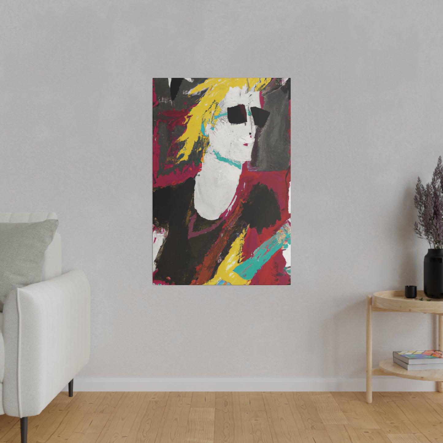 9346S - Rockstar Painting Print | Face | Abstract | Poster | Home Decor | Wall Art | Music Art | Canvas