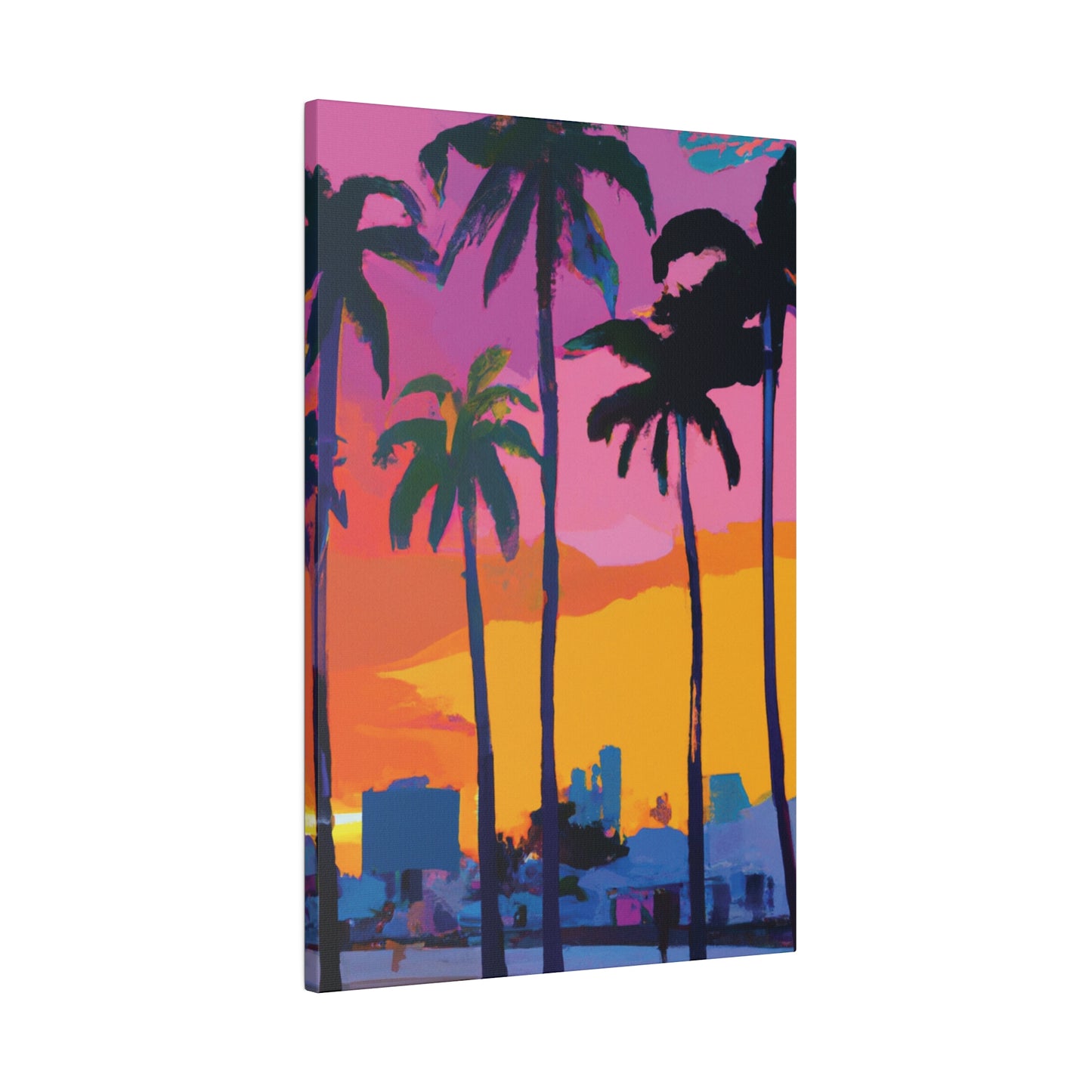 3546F - Miami Beach Sunset Painting Print | Miami | Beach | Sunset | Poster | Home Decor | Wall Art | Canvas