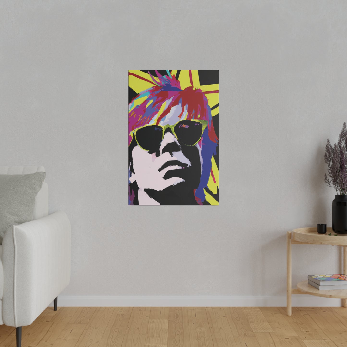 2184J - Rockstar Painting Print | Face | Abstract | Poster | Home Decor | Wall Art | Music Art | Canvas