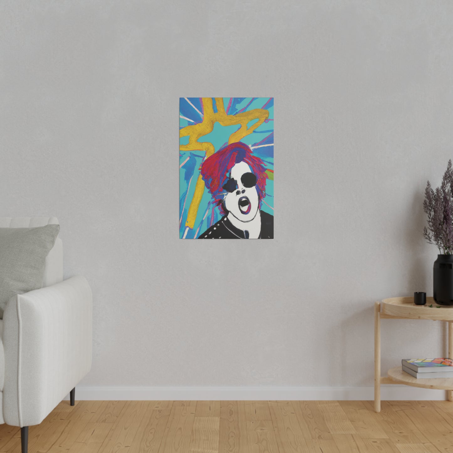 4567A - Rockstar Painting Print | Face | Abstract | Poster | Home Decor | Wall Art | Music Art | Canvas