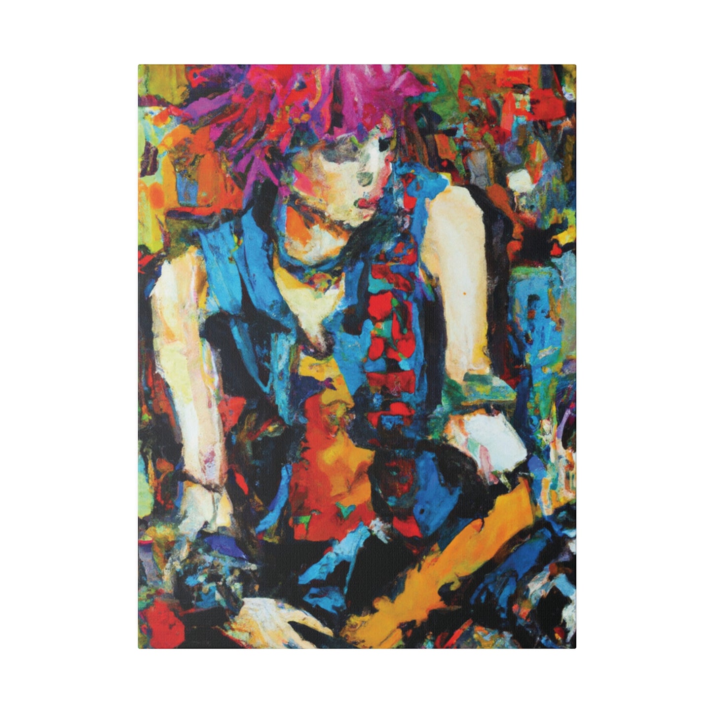 5373K - Rockstar Oil Painting Style Print | Poster | Home Decor | Wall Art | Music Art | Canvas