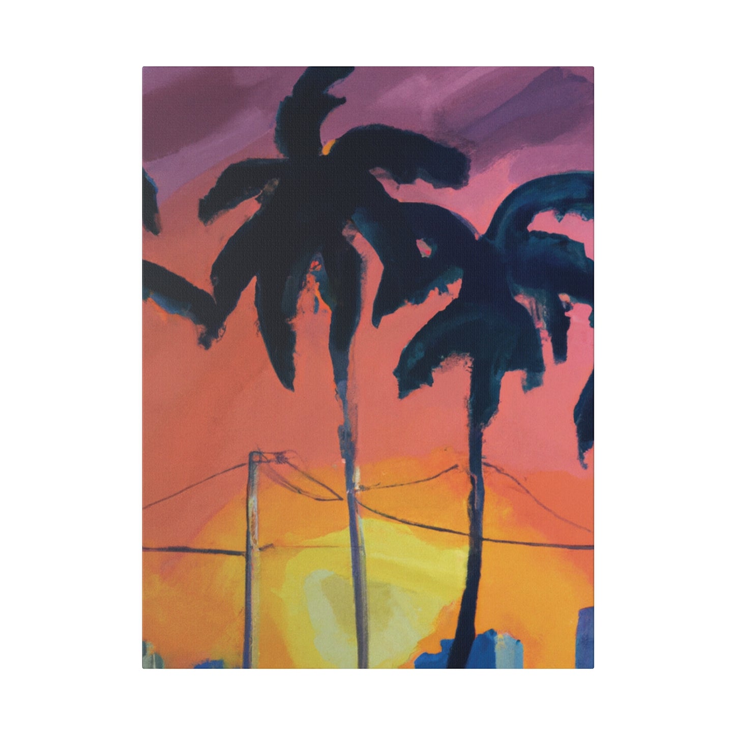 2524F - Miami Beach Sunset Painting Print | Miami | Beach | Sunset | Poster | Home Decor | Wall Art | Canvas