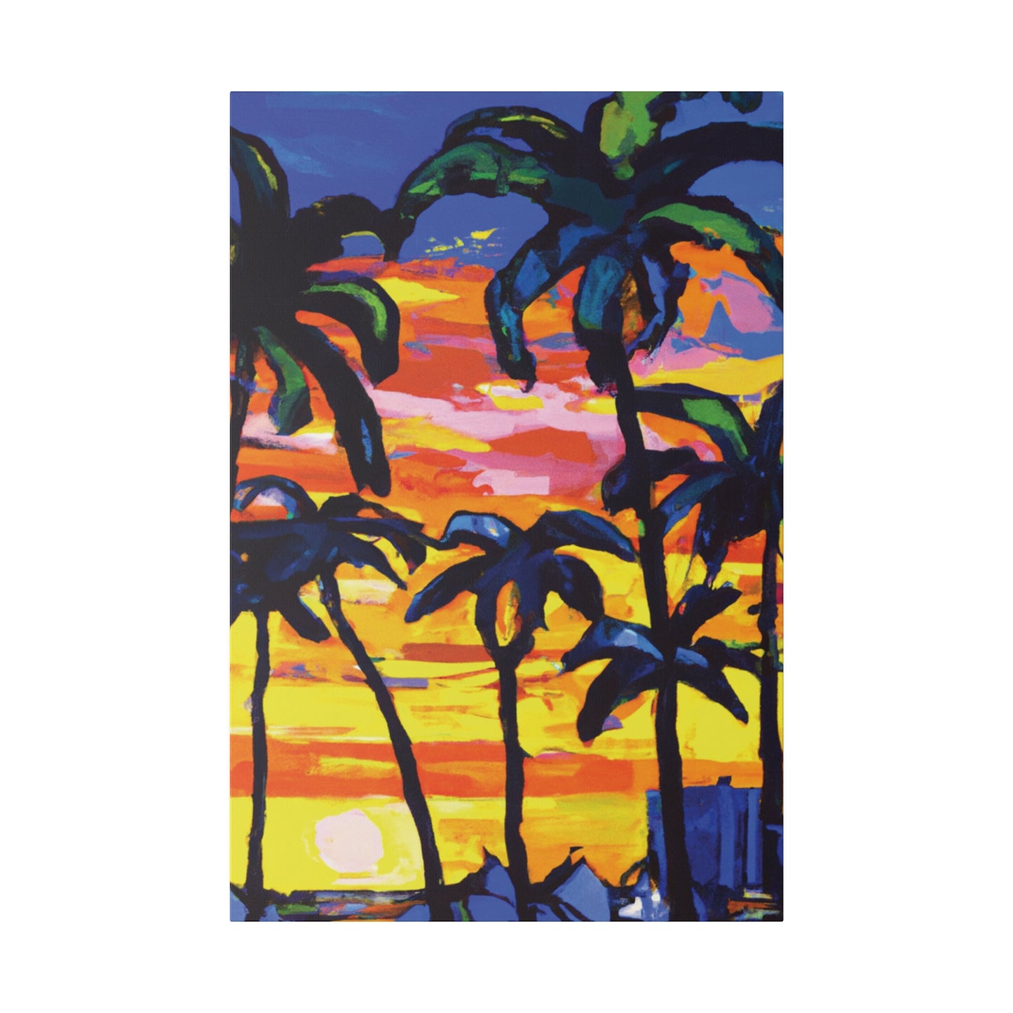 9087W - Miami Beach Sunset Painting Print | Miami | Beach | Sunset | Poster | Home Decor | Wall Art | Canvas