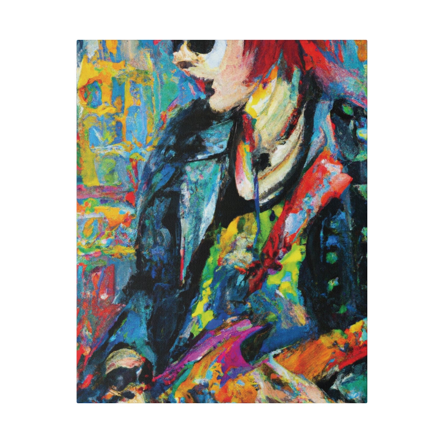 1754P - Rockstar Oil Painting Style Print | Poster | Home Decor | Wall Art | Music Art | Canvas