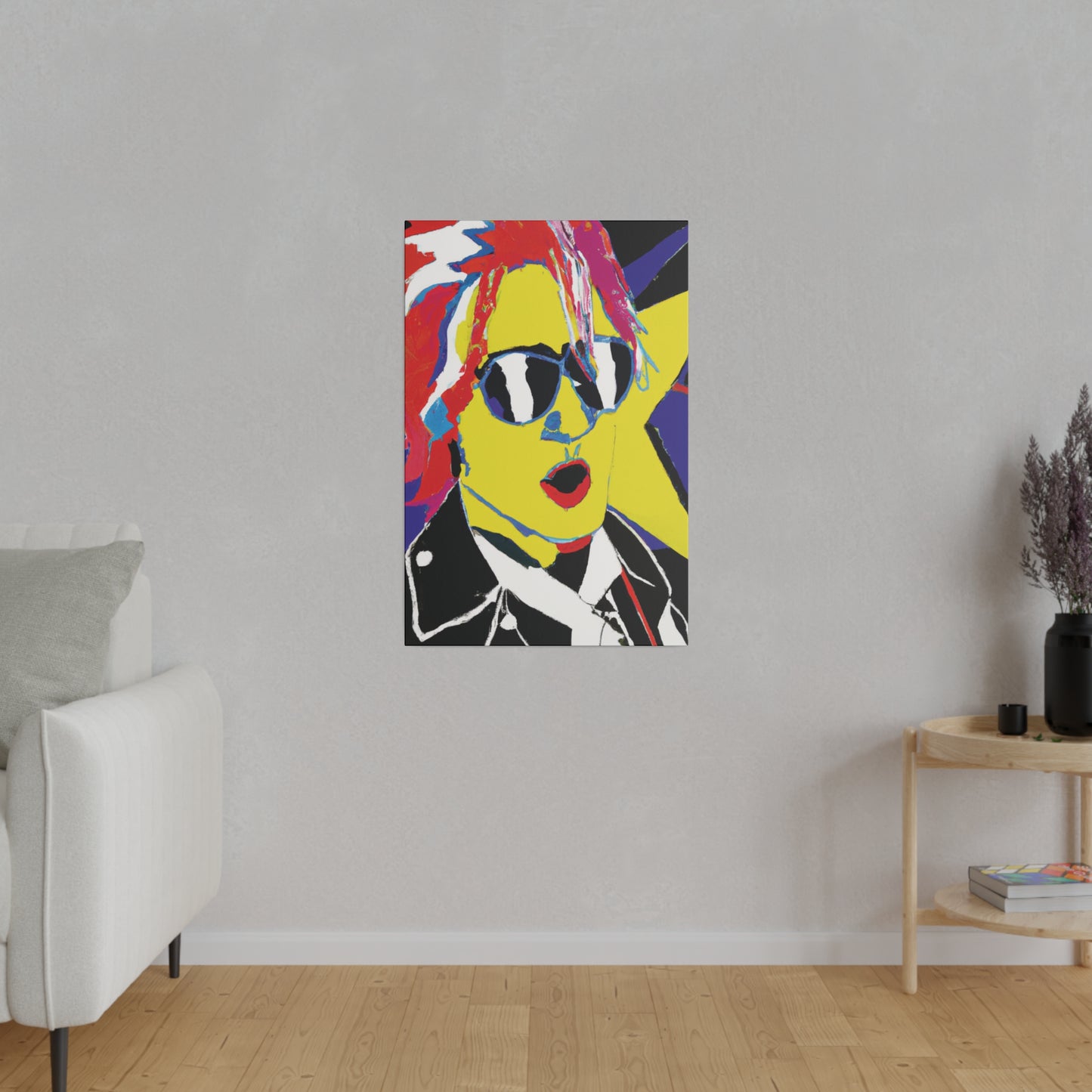 7348X - Rockstar Painting Print | Face | Abstract | Poster | Home Decor | Wall Art | Music Art | Canvas