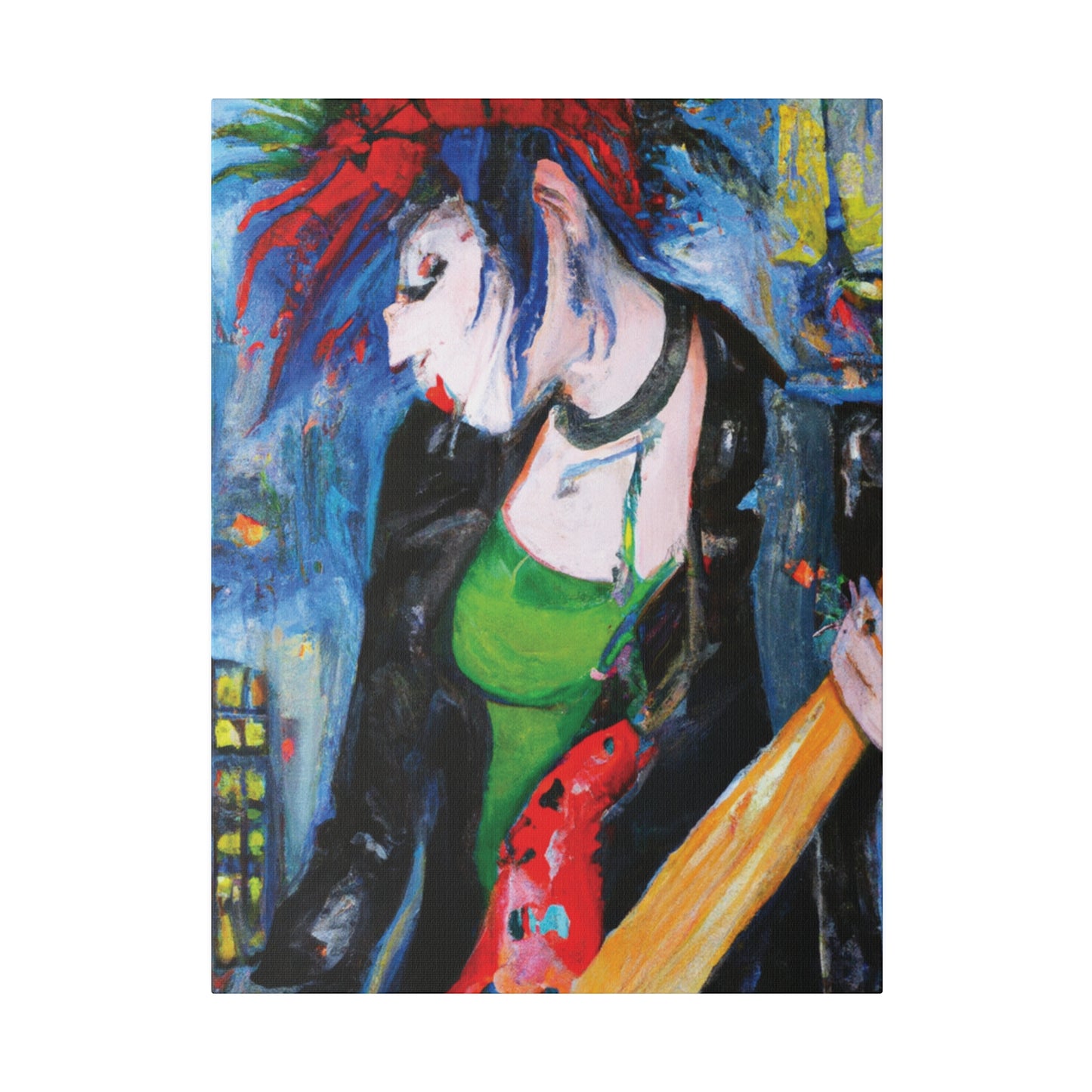 9423T - Rockstar Oil Painting Style Print | Poster | Home Decor | Wall Art | Music Art | Canvas