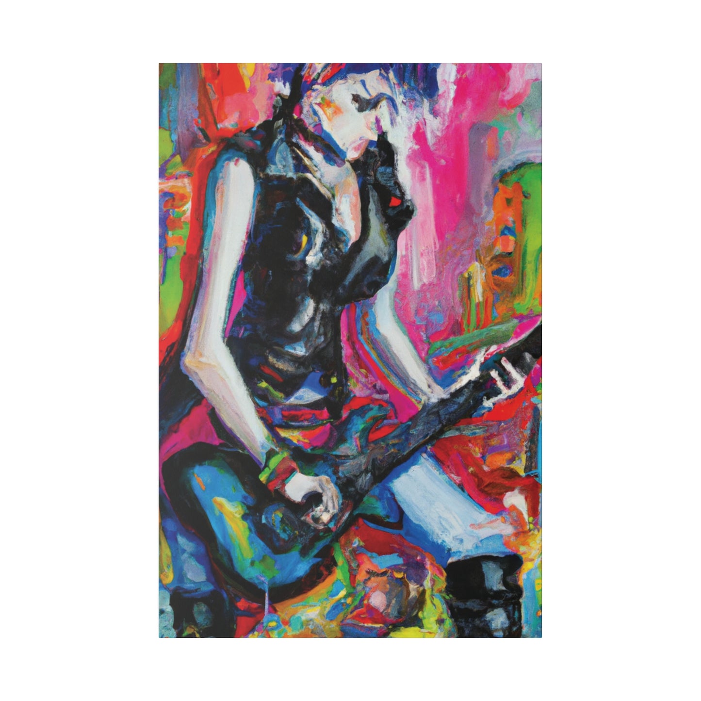 795W - Rockstar Oil Painting Style Print | Poster | Home Decor | Wall Art | Music Art | Canvas