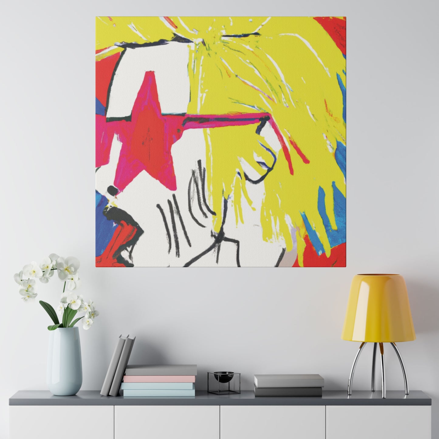 6719V - Rockstar Painting Print | Face | Abstract | Poster | Home Decor | Wall Art | Music Art | Canvas