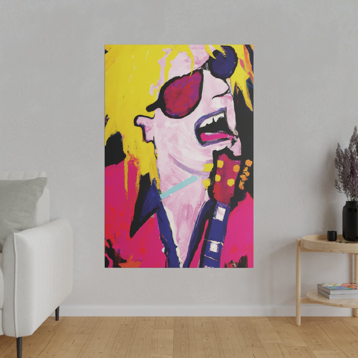 5843S - Rockstar Painting Print | Face | Abstract | Poster | Home Decor | Wall Art | Music Art | Canvas