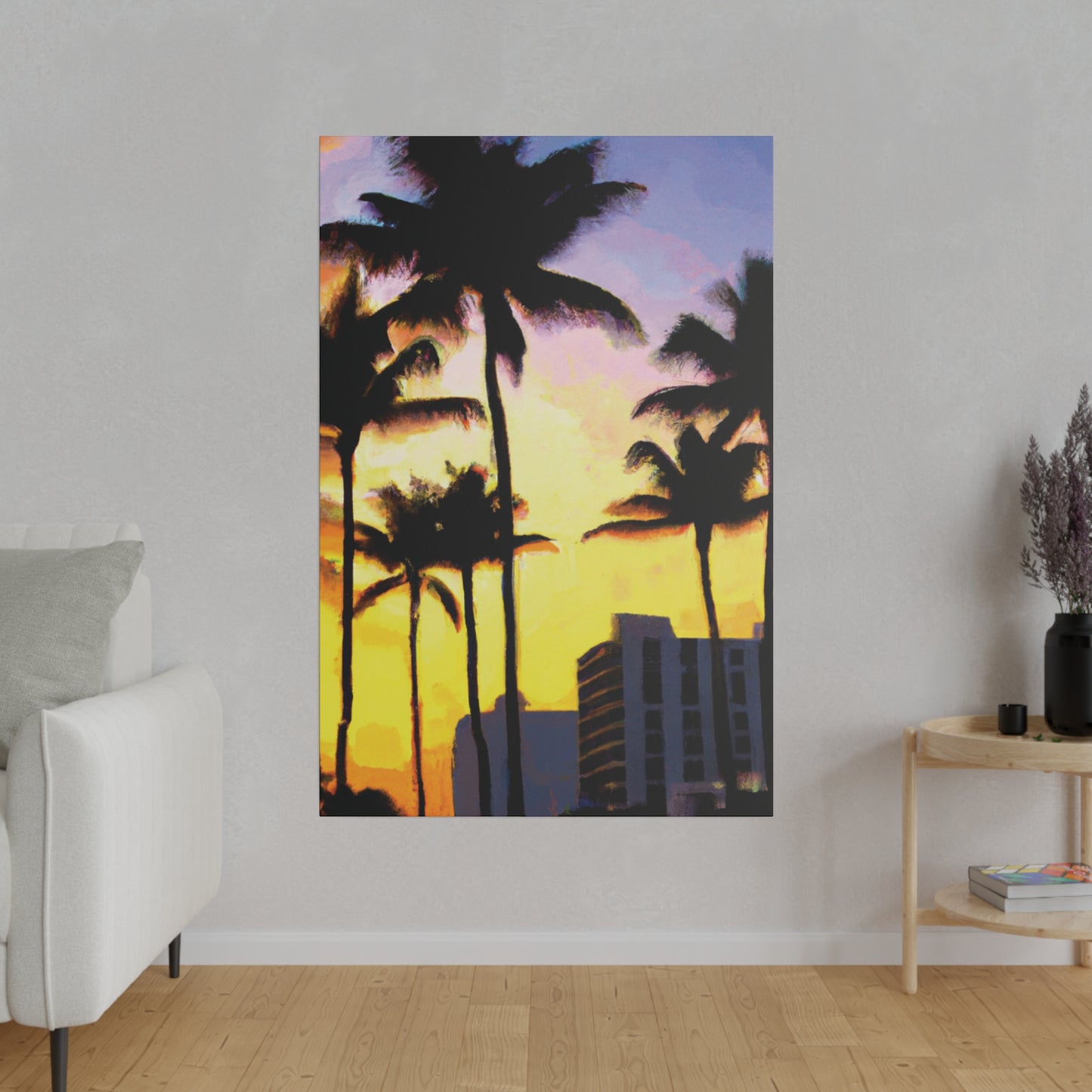 9691V - Miami Beach Sunset Painting Print | Miami | Beach | Sunset | Poster | Home Decor | Wall Art | Canvas