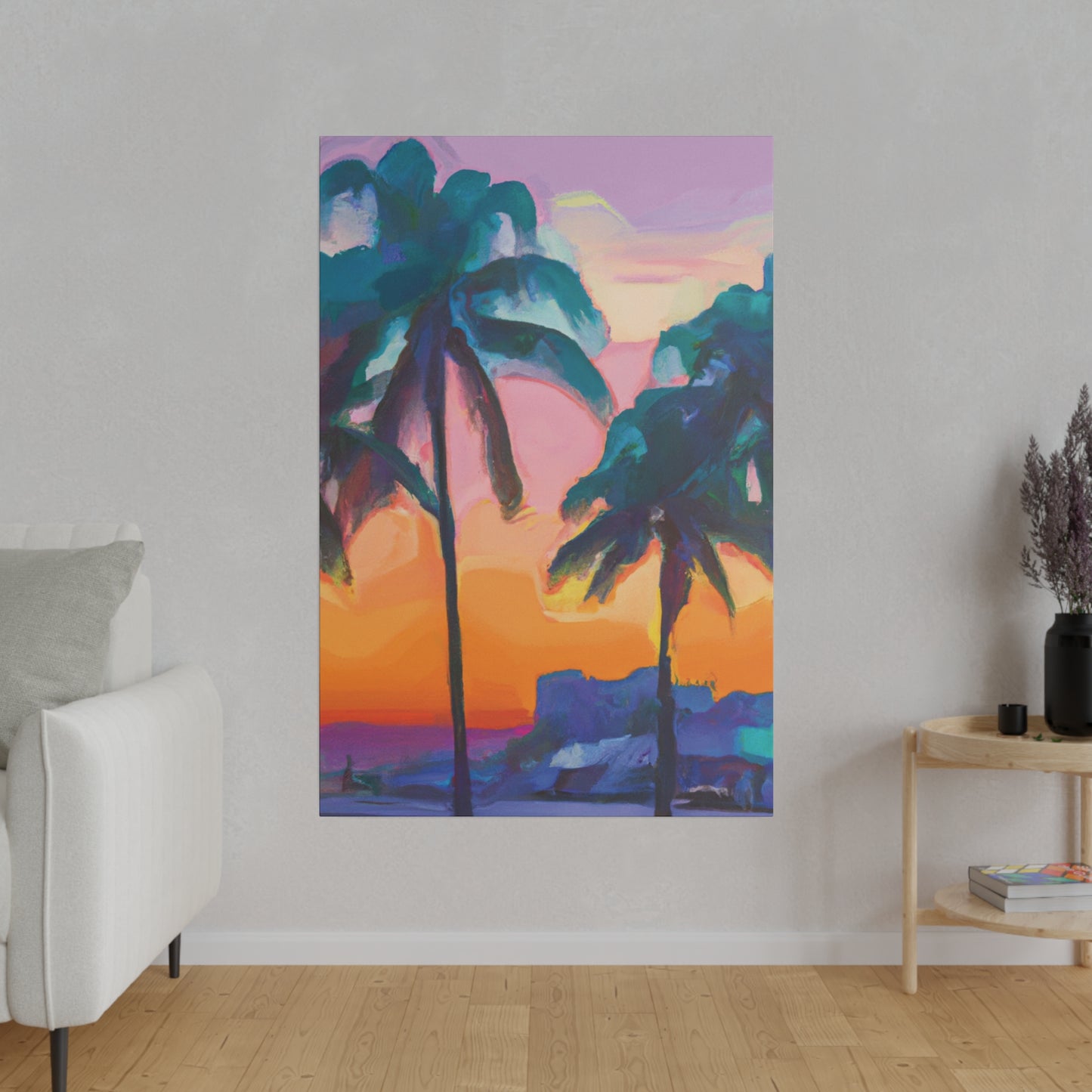 6494M - Miami Beach Sunset Painting Print | Miami | Beach | Sunset | Poster | Home Decor | Wall Art | Canvas