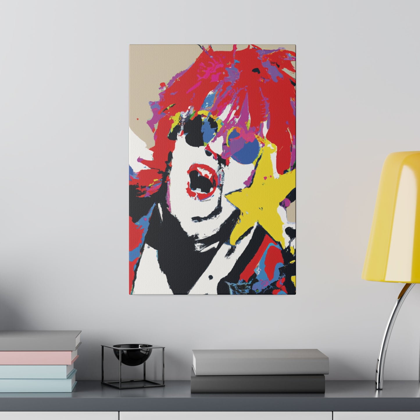 8717H - Rockstar Painting Print | Face | Abstract | Poster | Home Decor | Wall Art | Music Art | Canvas