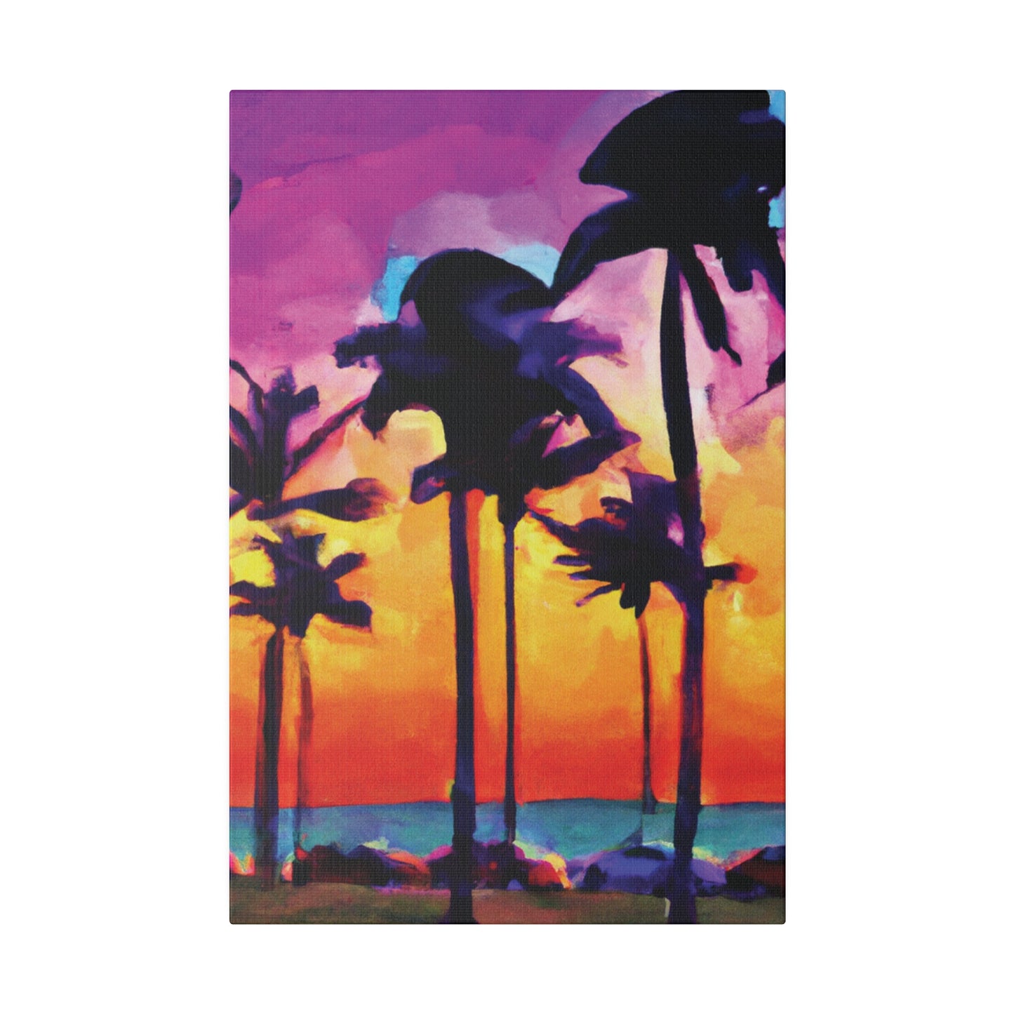 9824V - Miami Beach Sunset Painting Print | Miami | Beach | Sunset | Poster | Home Decor | Wall Art | Canvas