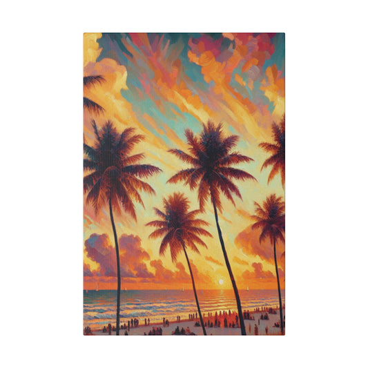 3247F - miami beach art, sunset background, ocean art work, beach art work, sunset designs, miami beach painting, miami beach print