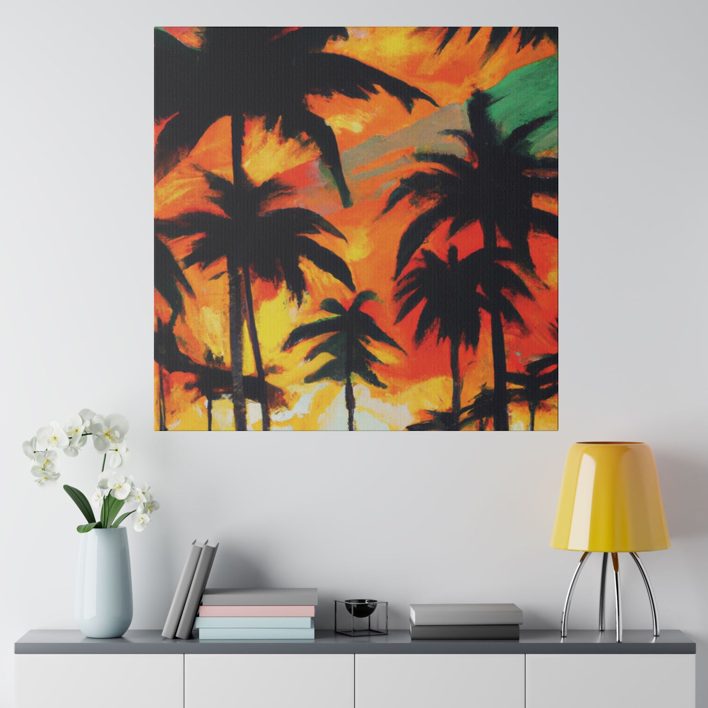 4567E - Miami Beach Sunset Painting Print | Miami | Beach | Sunset | Poster | Home Decor | Wall Art | Canvas