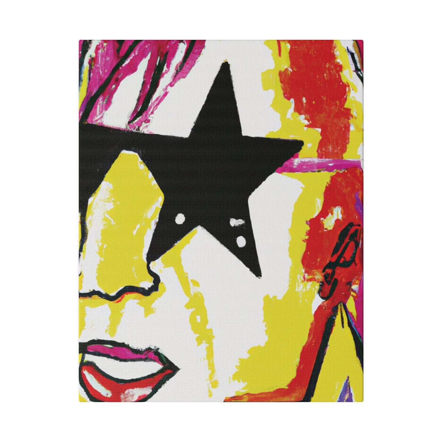 5698R - Rockstar Painting Print | Face | Abstract | Poster | Home Decor | Wall Art | Music Art | Canvas