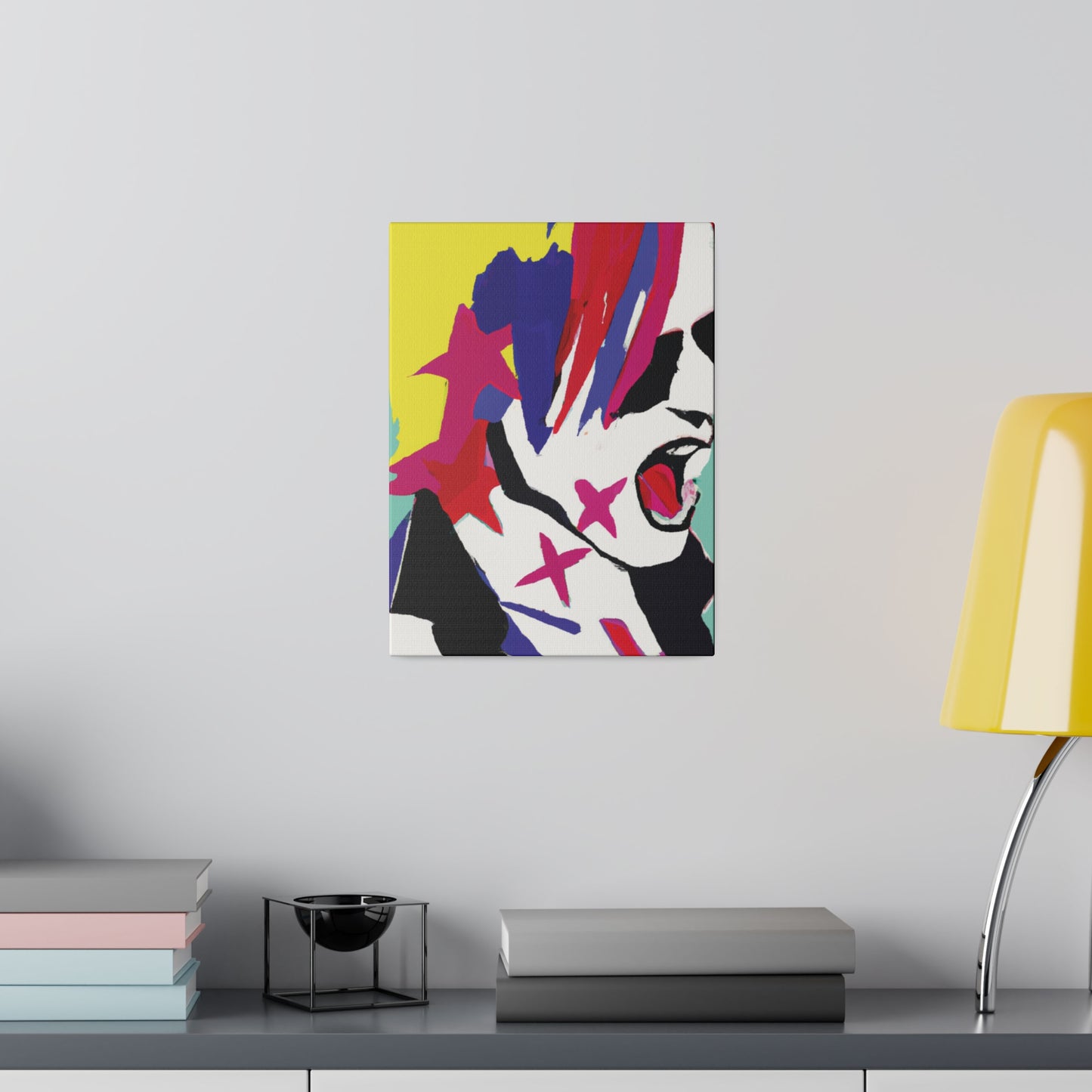 2548K - Rockstar Painting Print | Face | Abstract | Poster | Home Decor | Wall Art | Music Art | Canvas