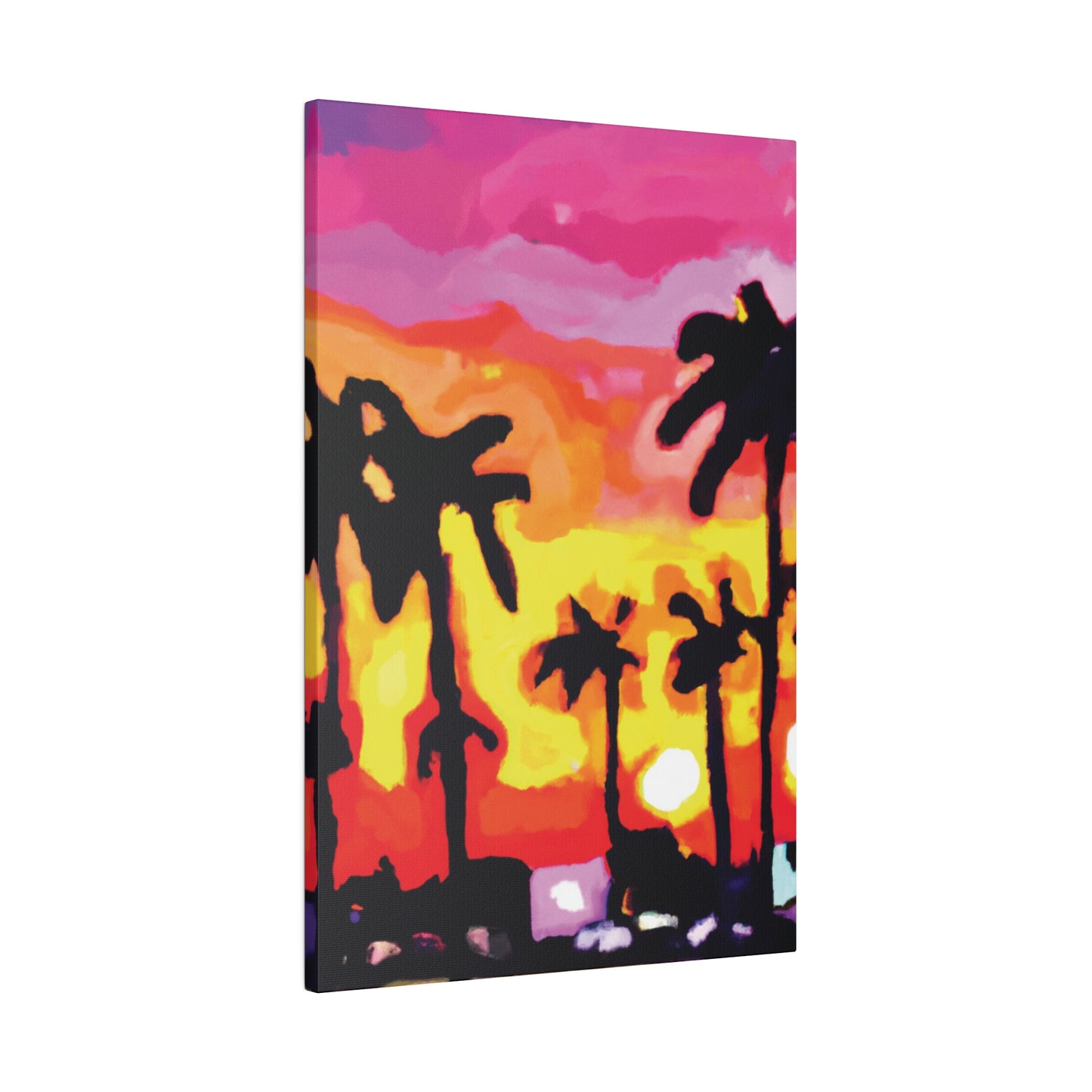 7893K - Miami Beach Sunset Painting Print | Miami | Beach | Sunset | Poster | Home Decor | Wall Art | Canvas