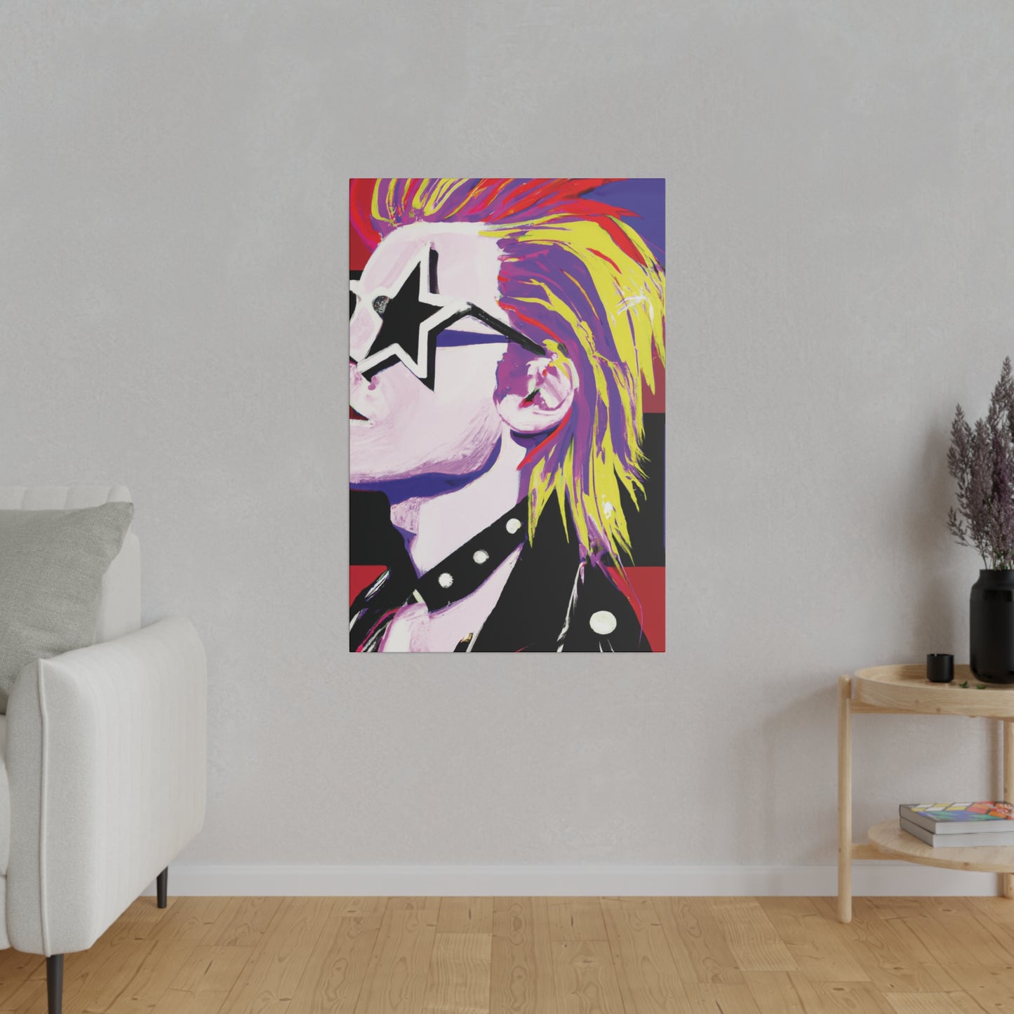 7547K - Rockstar Painting Print | Face | Abstract | Poster | Home Decor | Wall Art | Music Art | Canvas