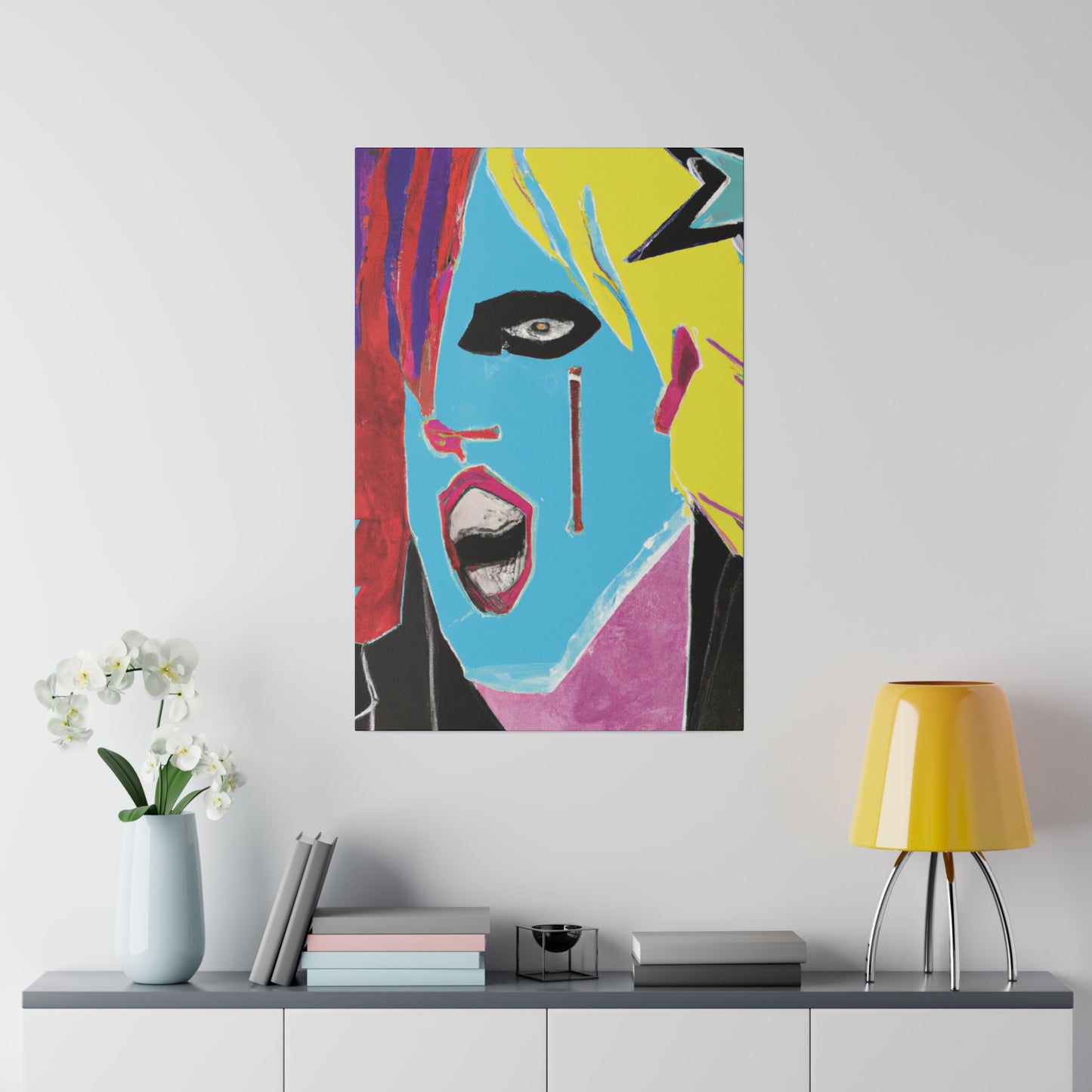 8365A - Rockstar Painting Print | Face | Abstract | Poster | Home Decor | Wall Art | Music Art | Canvas