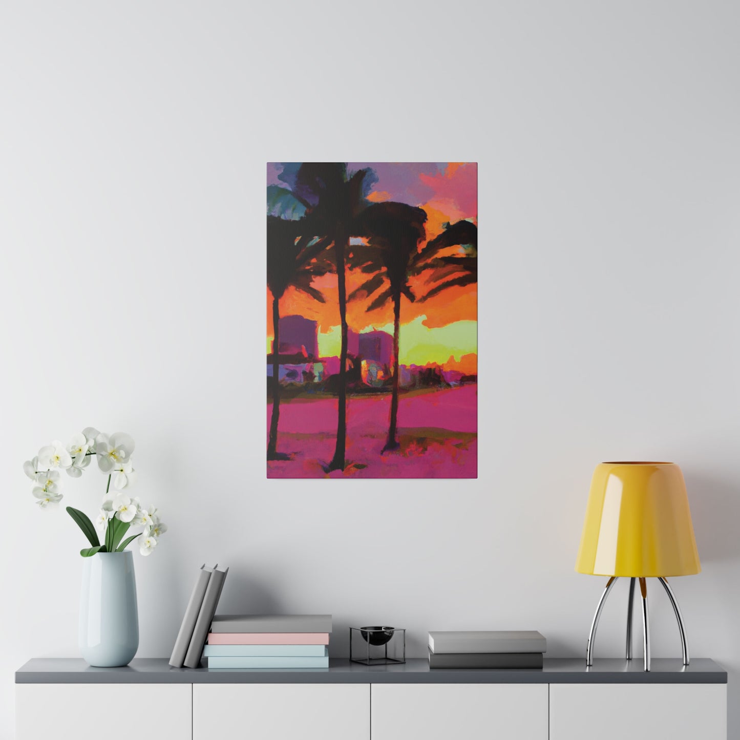 4596G - Miami Beach Sunset Painting Print | Miami | Beach | Sunset | Poster | Home Decor | Wall Art | Canvas