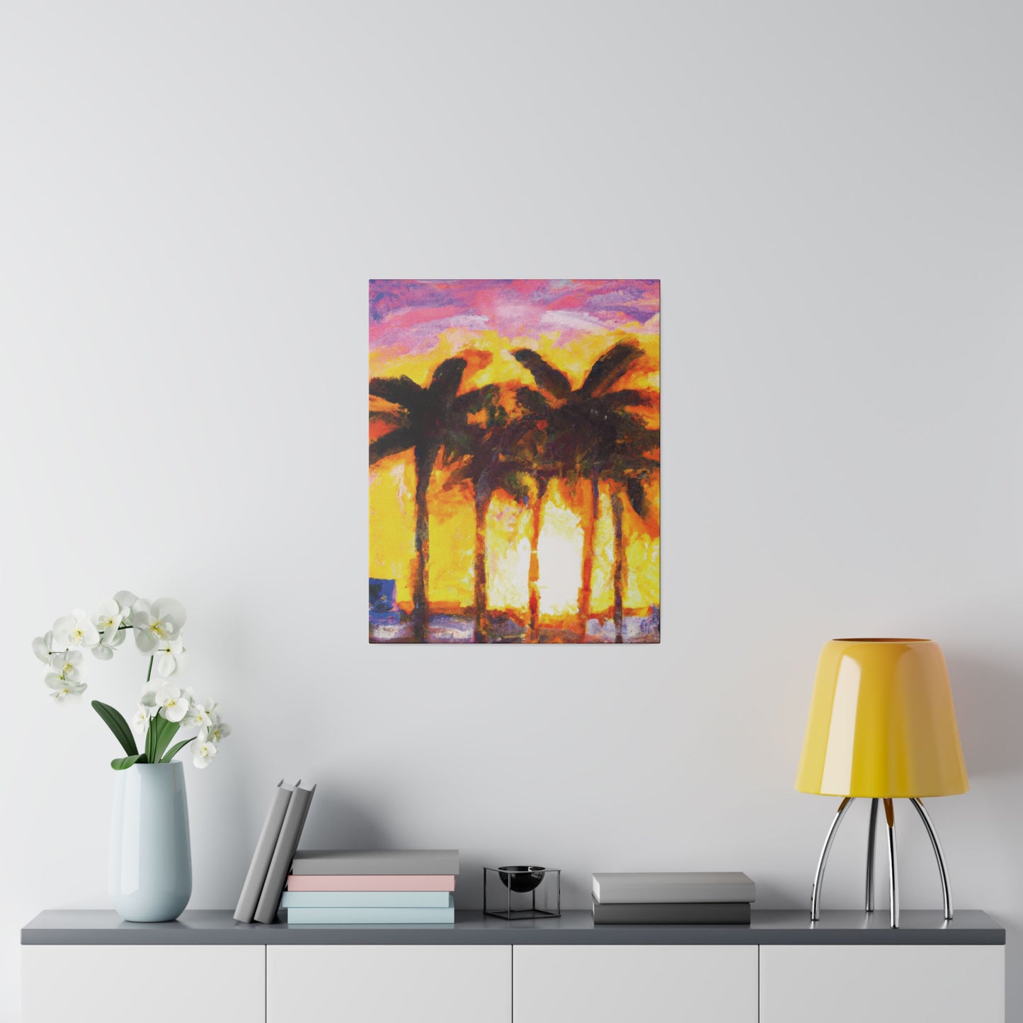 1535V - Miami Beach Sunset Painting Print | Miami | Beach | Sunset | Poster | Home Decor | Wall Art | Canvas