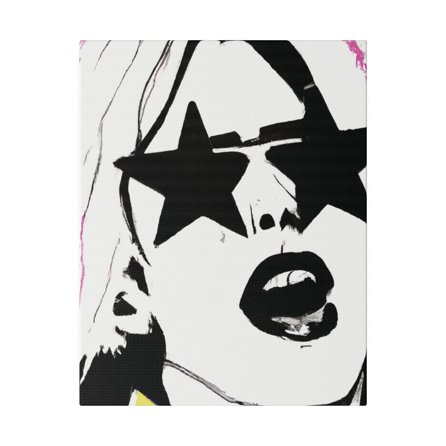 9438E - Rockstar Painting Print | Face | Abstract | Poster | Home Decor | Wall Art | Music Art | Canvas