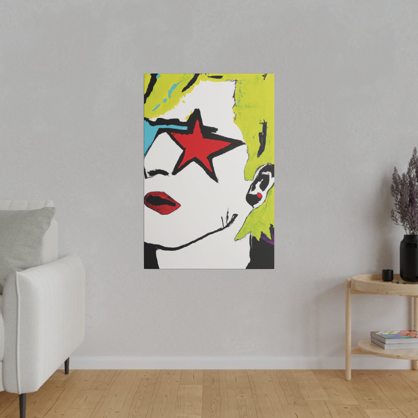 6352S - Rockstar Painting Print | Face | Abstract | Poster | Home Decor | Wall Art | Music Art | Canvas