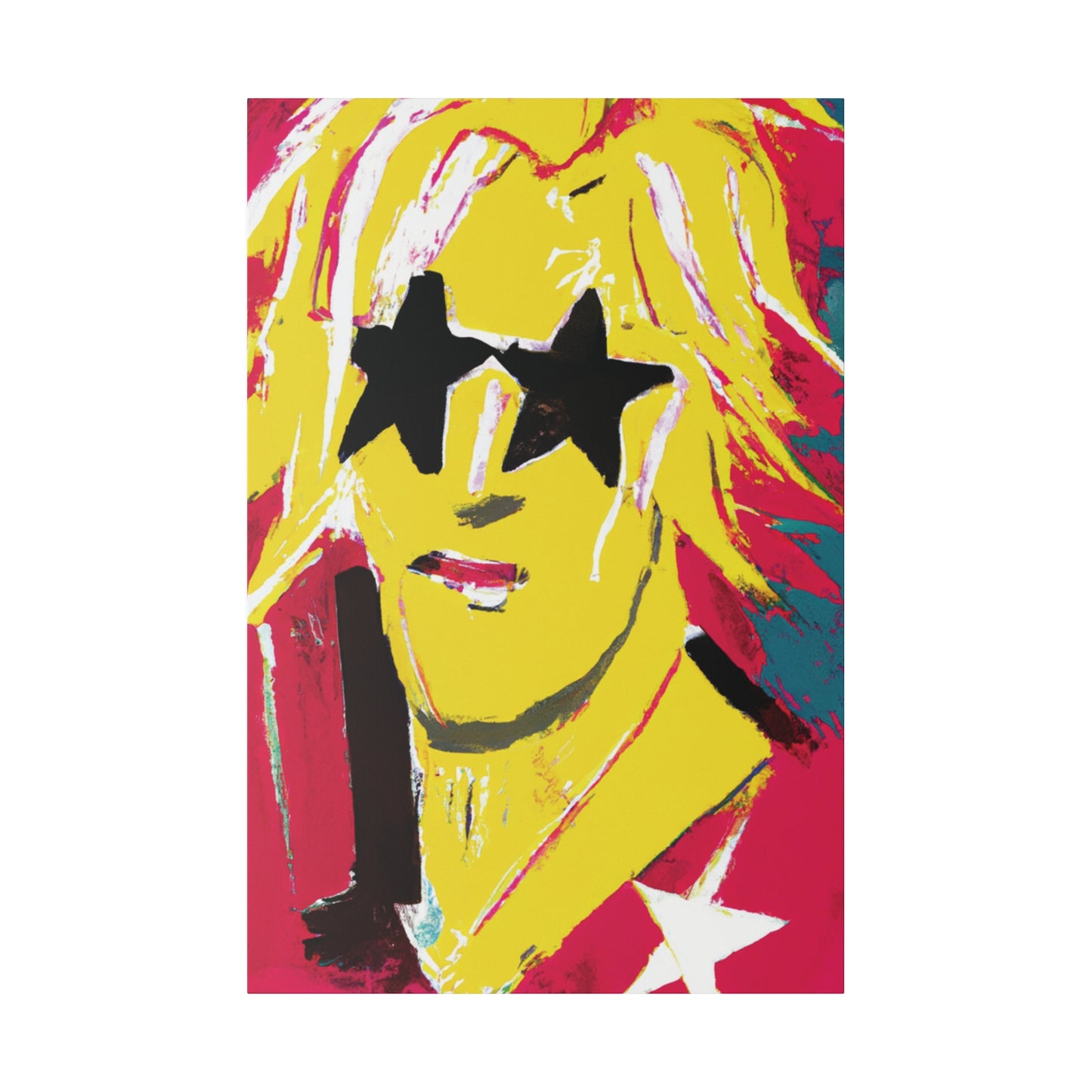 5263T - Rockstar Painting Print | Face | Abstract | Poster | Home Decor | Wall Art | Music Art | Canvas