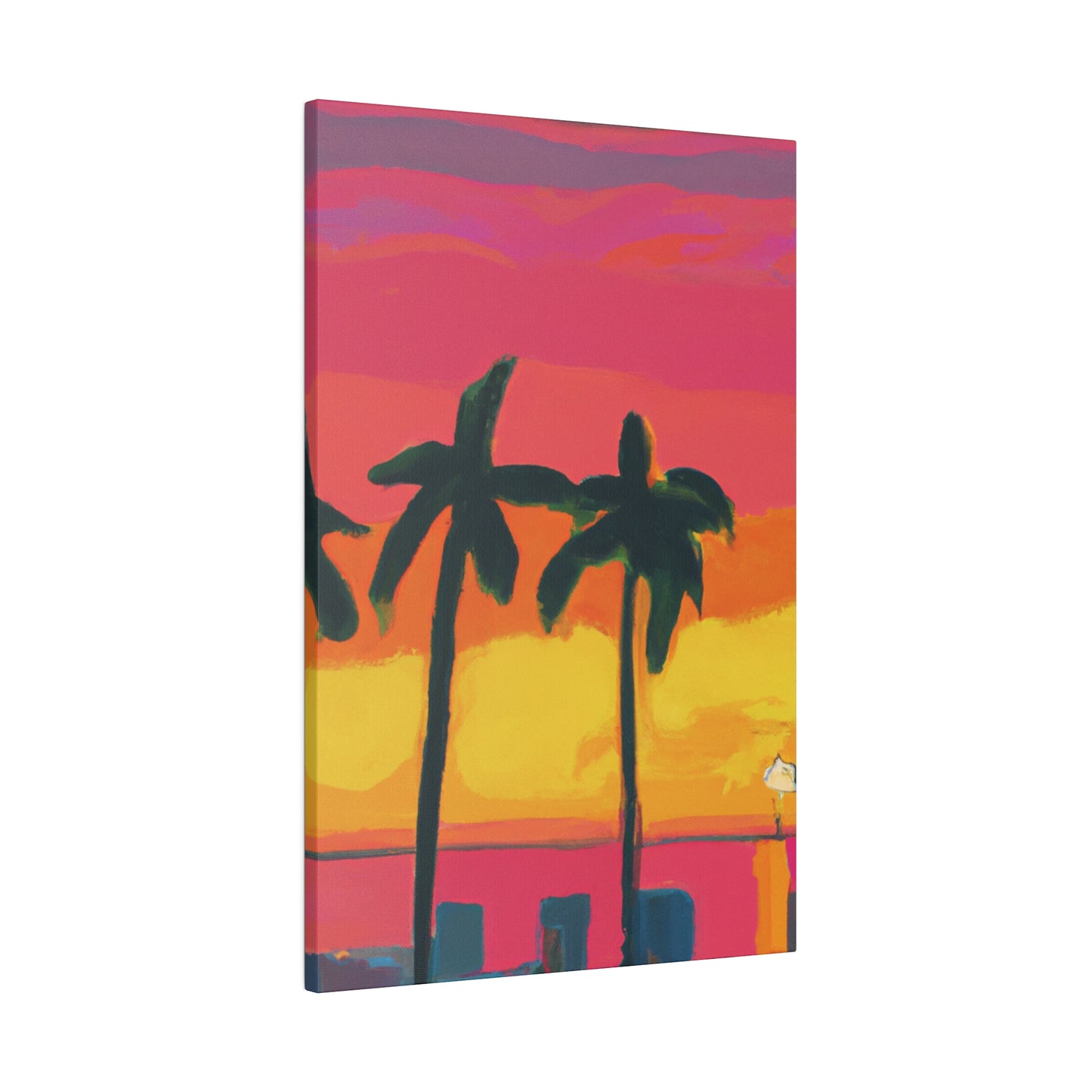 9642Q - Miami Beach Sunset Painting Print | Miami | Beach | Sunset | Poster | Home Decor | Wall Art | Canvas