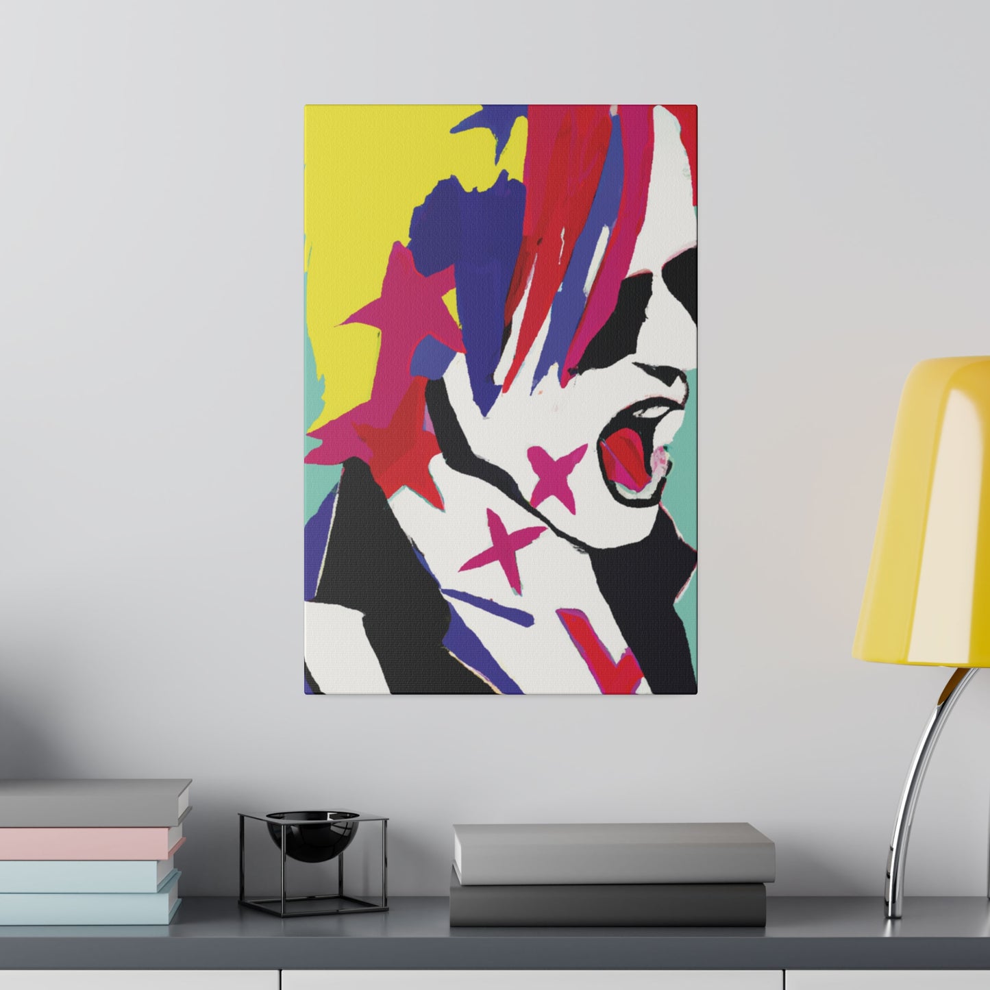 2548K - Rockstar Painting Print | Face | Abstract | Poster | Home Decor | Wall Art | Music Art | Canvas