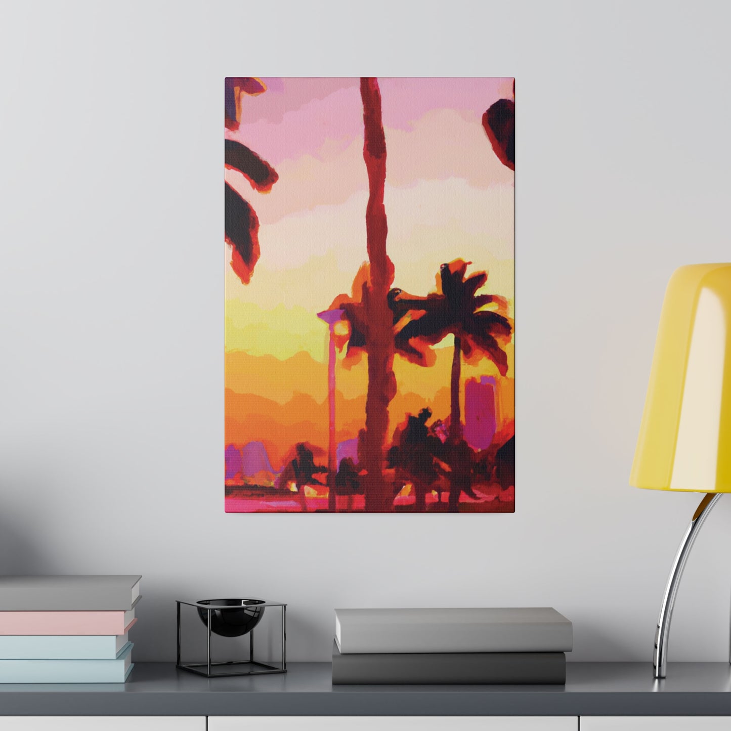 7016Q - Miami Beach Sunset Painting Print | Miami | Beach | Sunset | Poster | Home Decor | Wall Art | Canvas