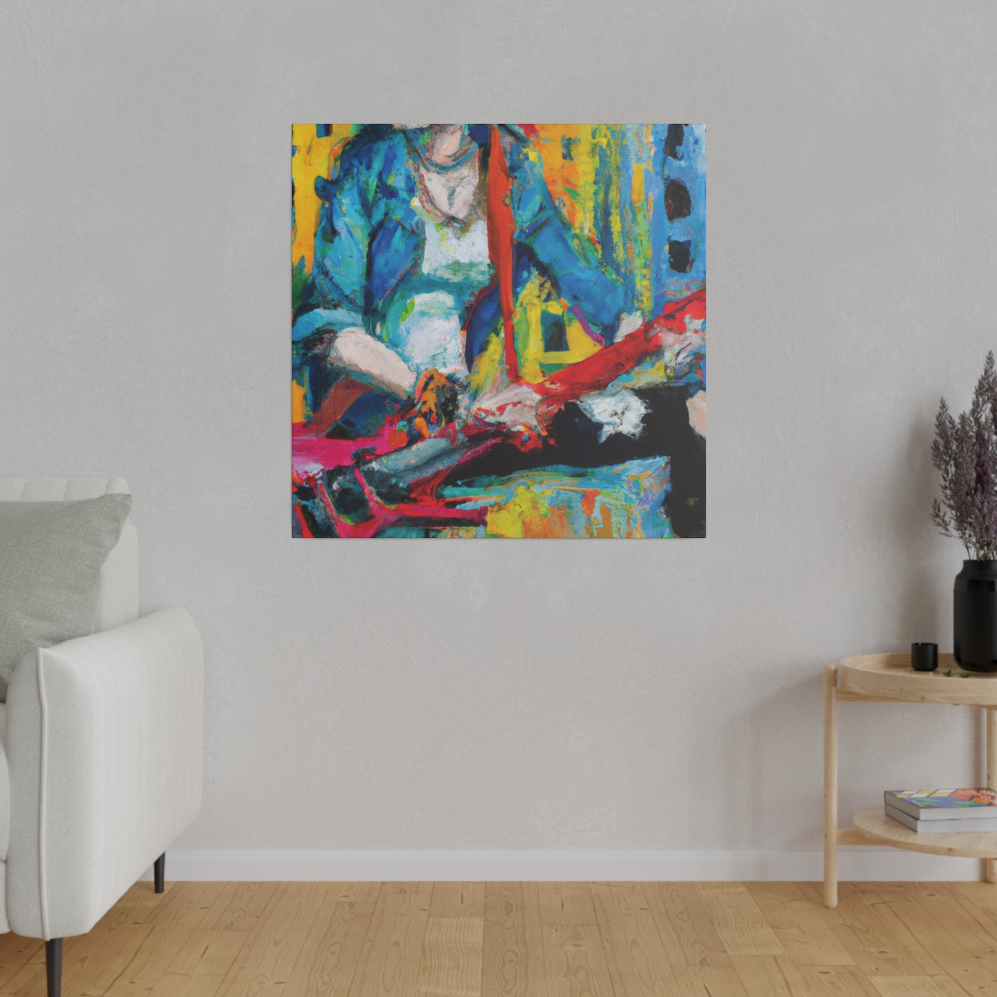 845K - Rockstar Oil Painting Style Print | Poster | Home Decor | Wall Art | Music Art | Canvas