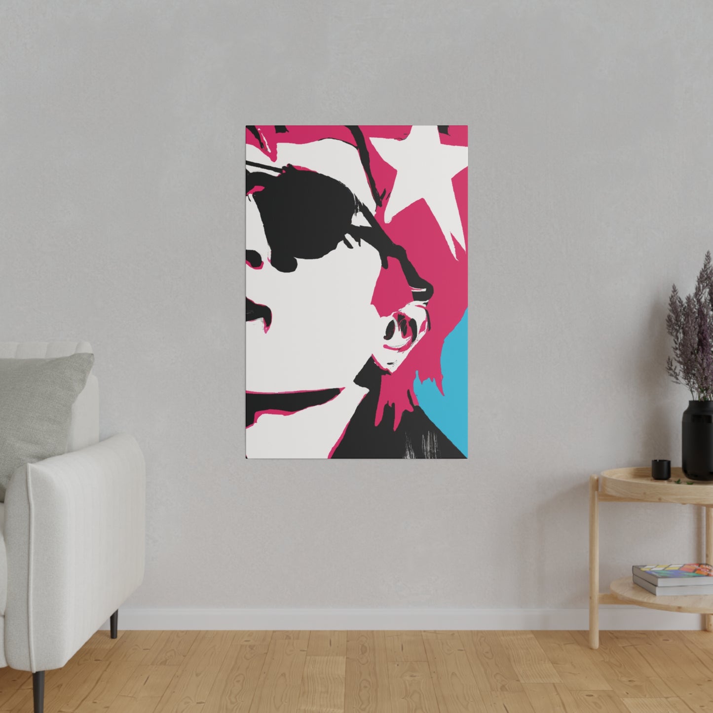 8761X - Rockstar Painting Print | Face | Abstract | Poster | Home Decor | Wall Art | Music Art | Canvas