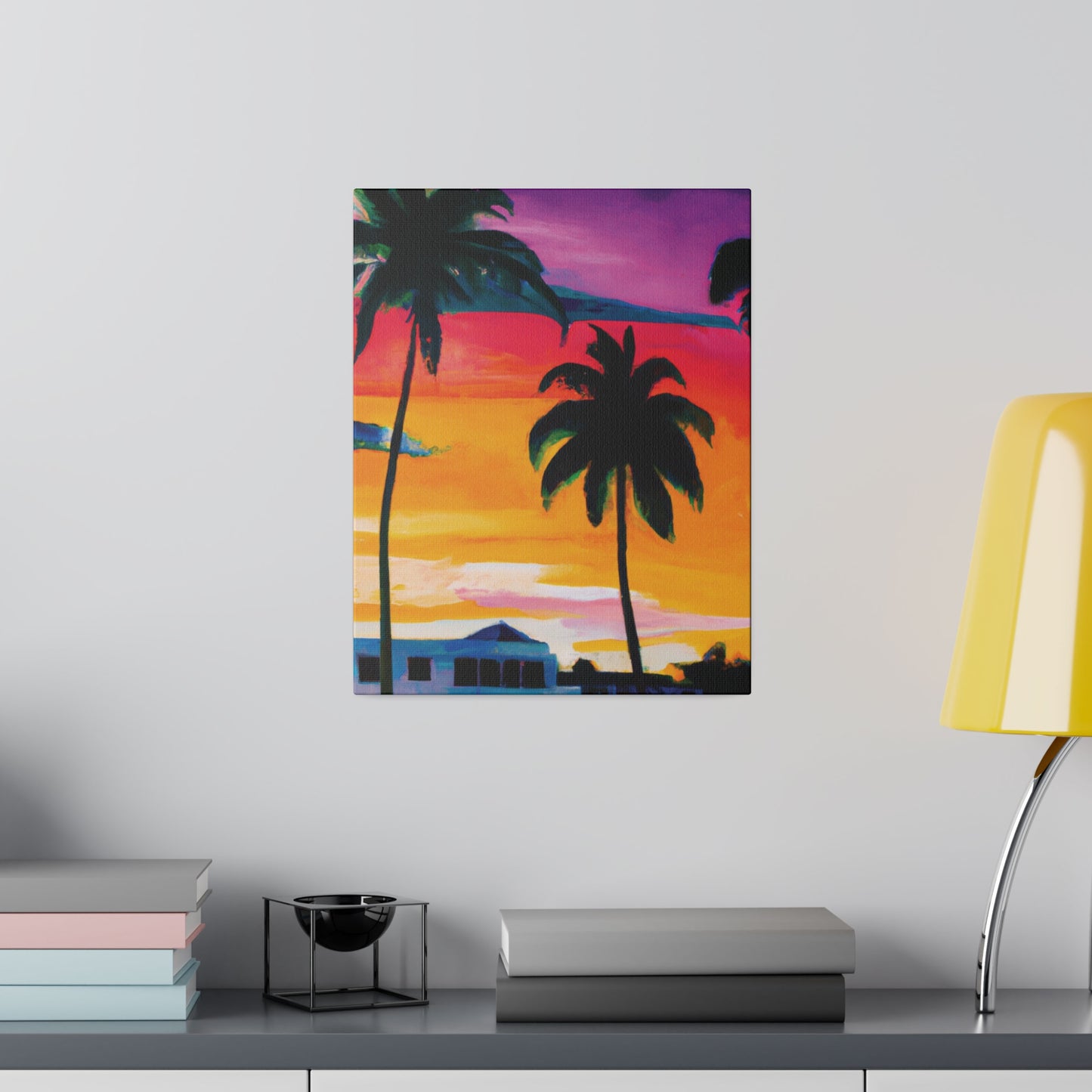 7785F - Miami Beach Sunset Painting Print | Miami | Beach | Sunset | Poster | Home Decor | Wall Art | Canvas