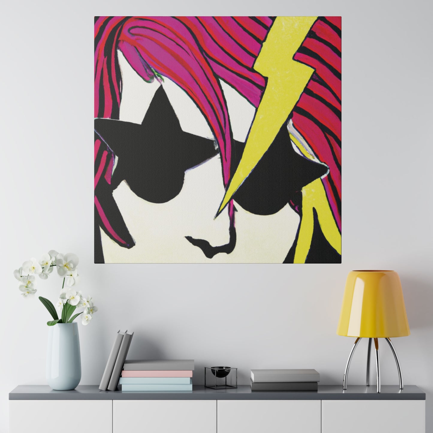 9087G - Rockstar Painting Print | Face | Abstract | Poster | Home Decor | Wall Art | Music Art | Canvas