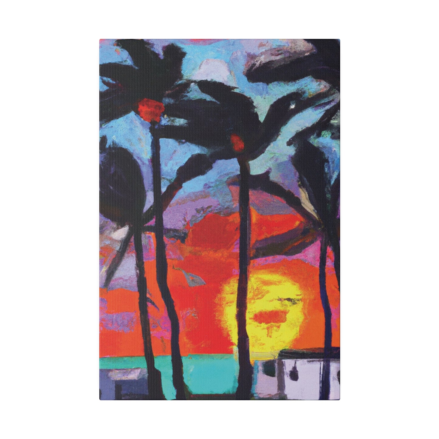 8407Q - Miami Beach Sunset Painting Print | Miami | Beach | Sunset | Poster | Home Decor | Wall Art | Canvas