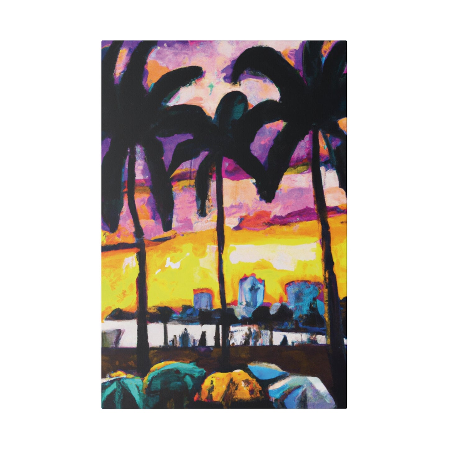 5162A - Miami Beach Sunset Painting Print | Miami | Beach | Sunset | Poster | Home Decor | Wall Art | Canvas