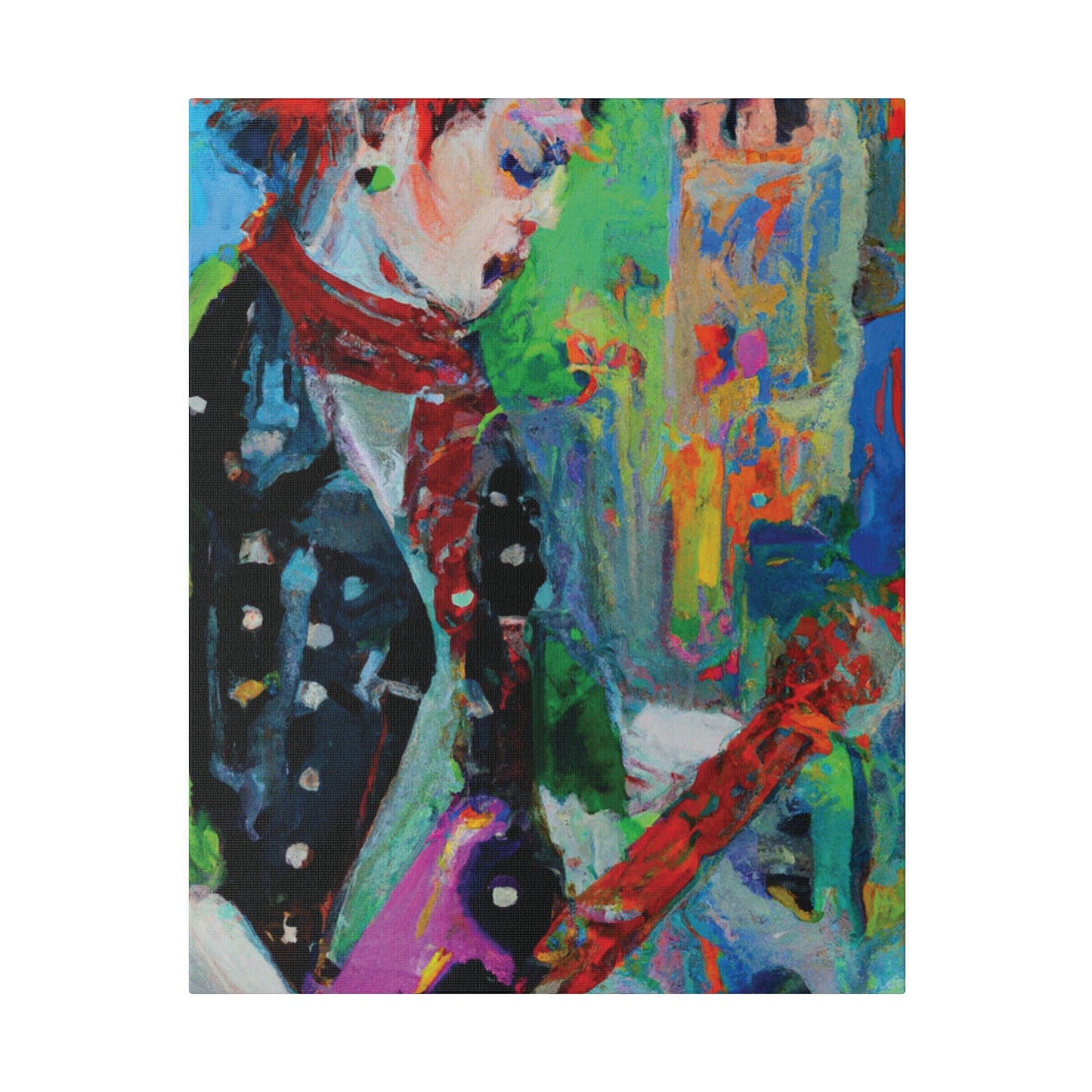 9721W - Rockstar Oil Painting Style Print | Poster | Home Decor | Wall Art | Music Art | Canvas