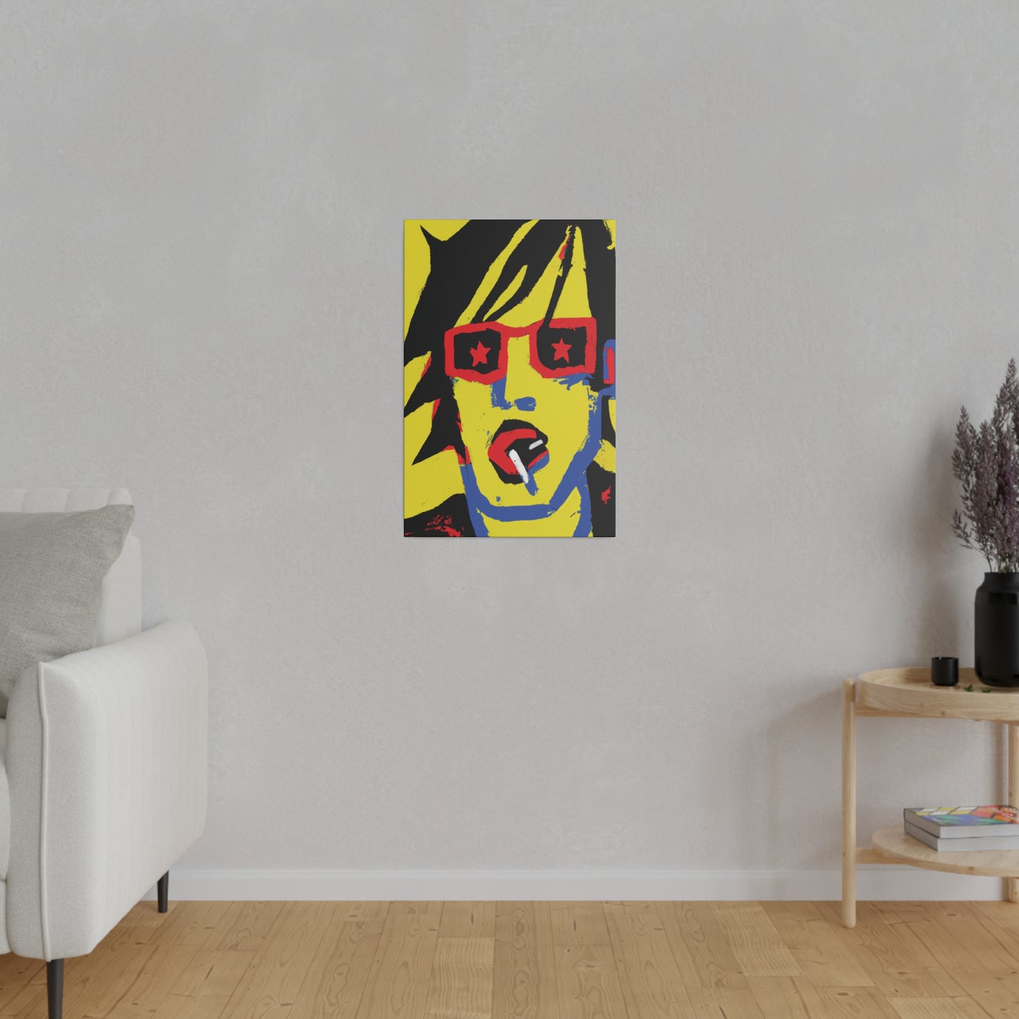 4745B - Rockstar Painting Print | Face | Abstract | Poster | Home Decor | Wall Art | Music Art | Canvas